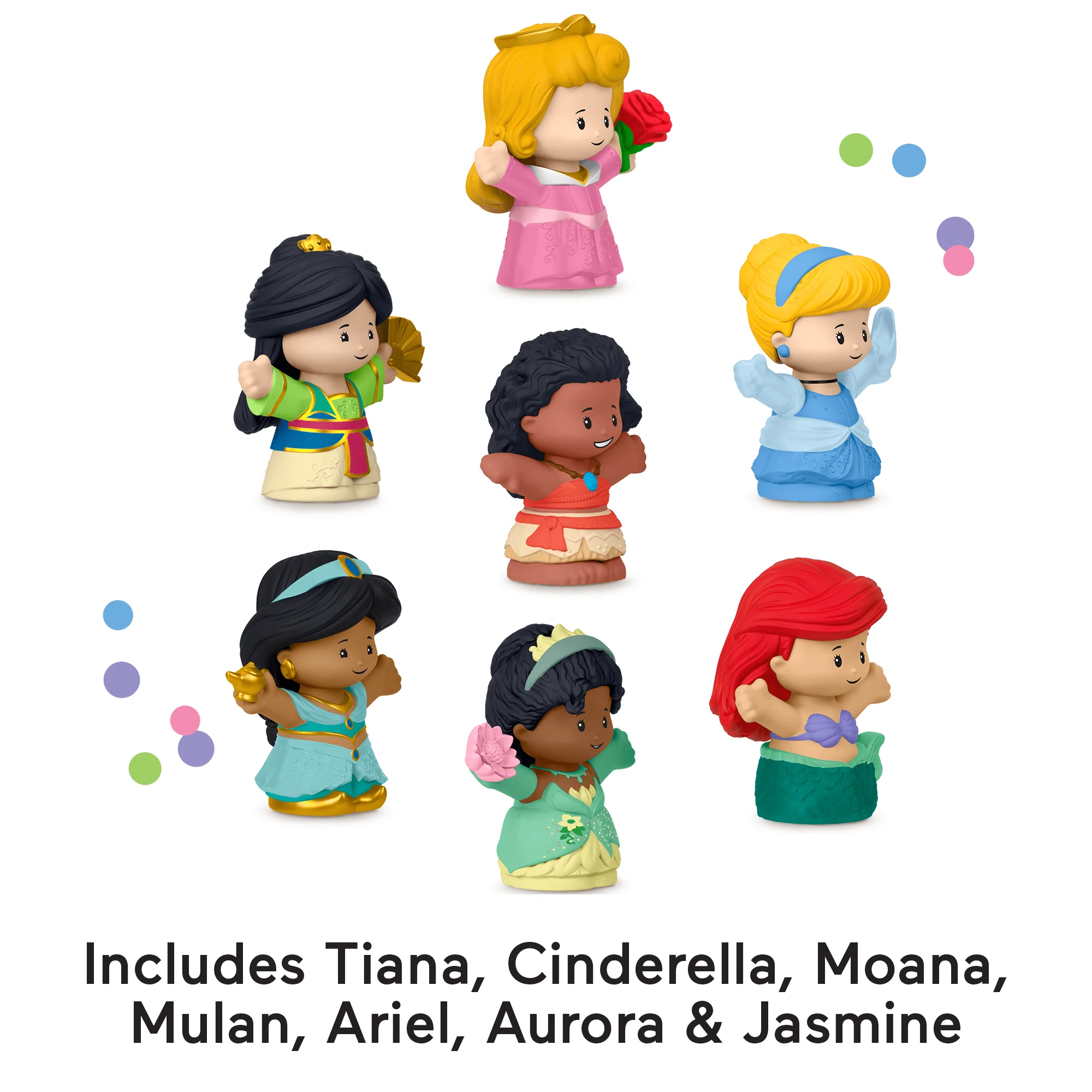 Fisher-Price Little People Disney Princess Toys, 7-Figure Pack For Toddlers And Preschool Kids - Image 3