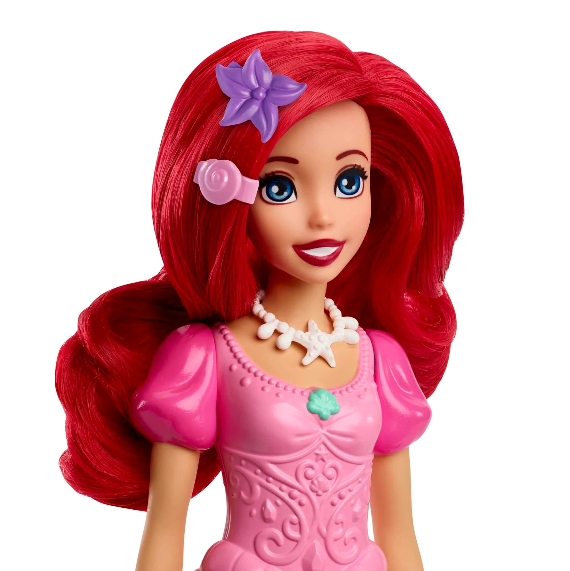 Disney Princess Getting Ready Ariel Fashion Doll in Signature Dress And 9 Accessories - Image 2