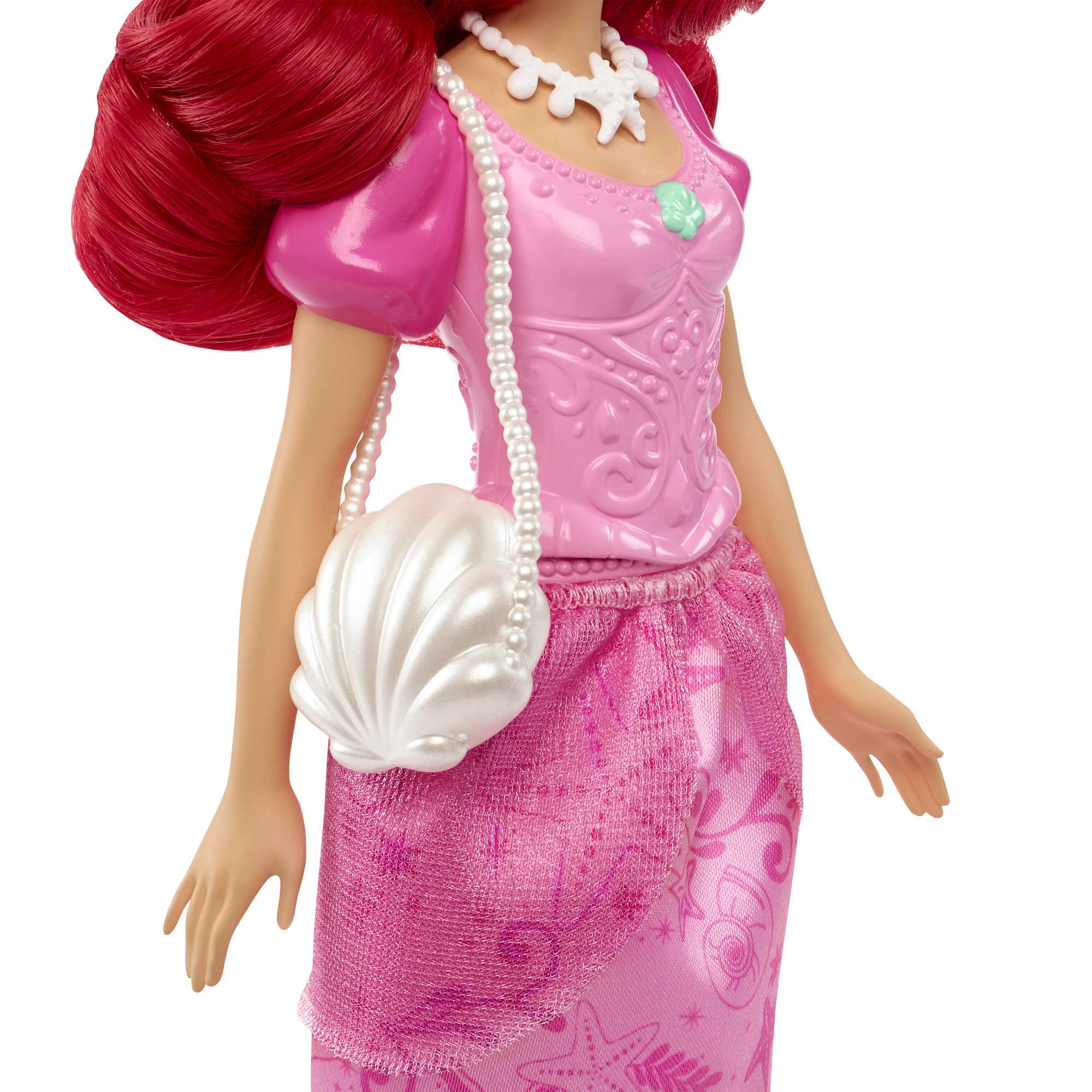 Disney Princess Getting Ready Ariel Fashion Doll in Signature Dress And 9 Accessories - Image 3