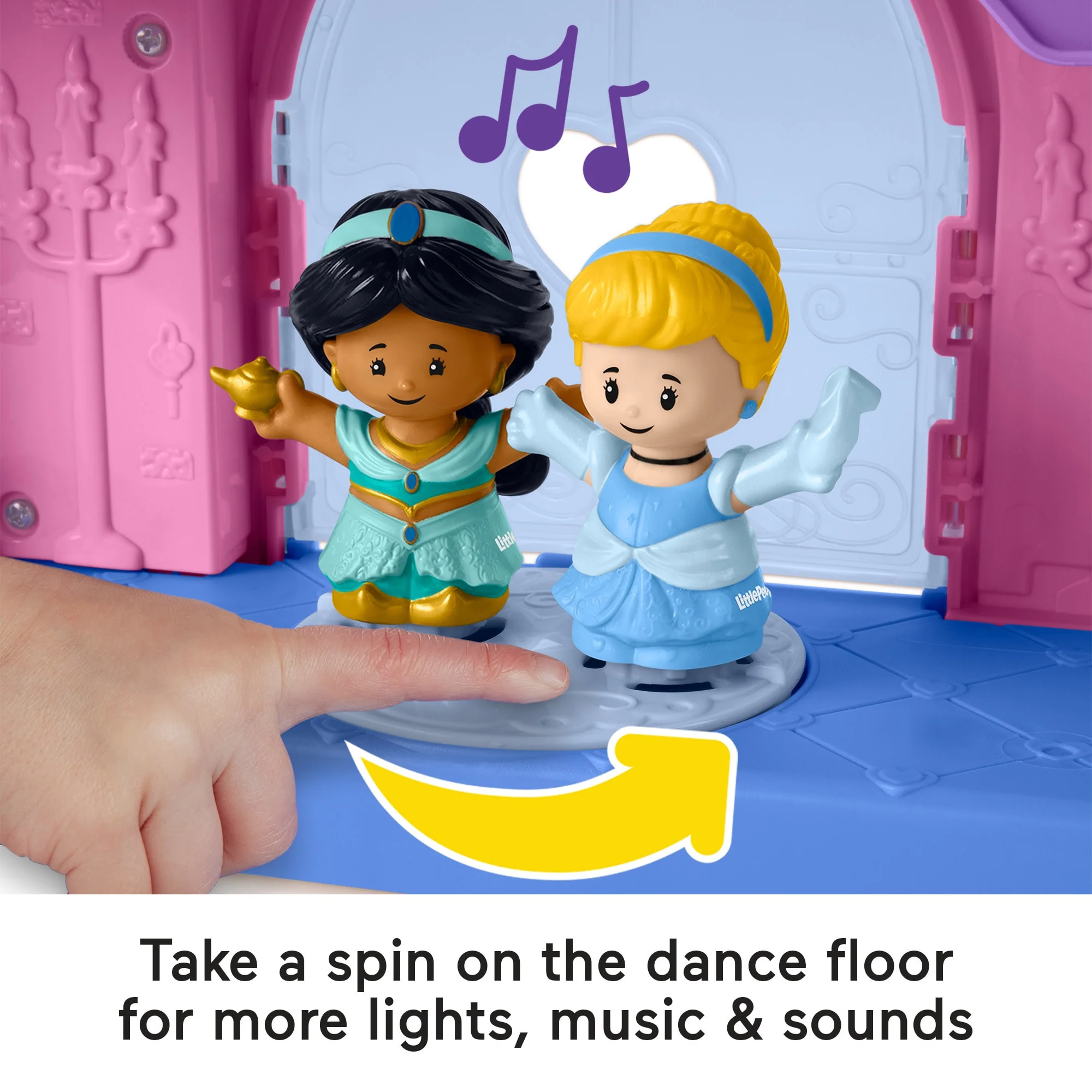Disney Princess Magical Lights & Dancing Castle Little People Toddler Playset, 2 Figures - Image 4