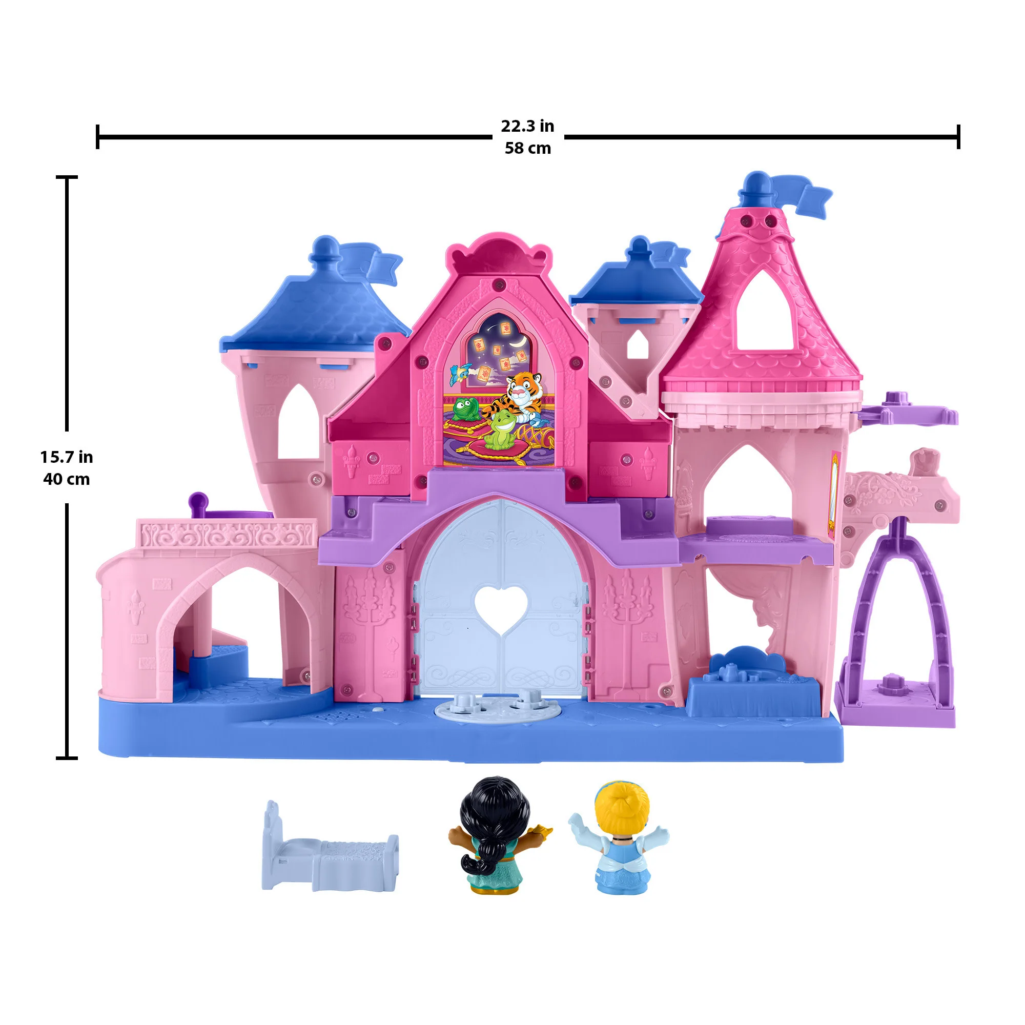 Disney Princess Magical Lights & Dancing Castle Little People Toddler Playset, 2 Figures - Image 6