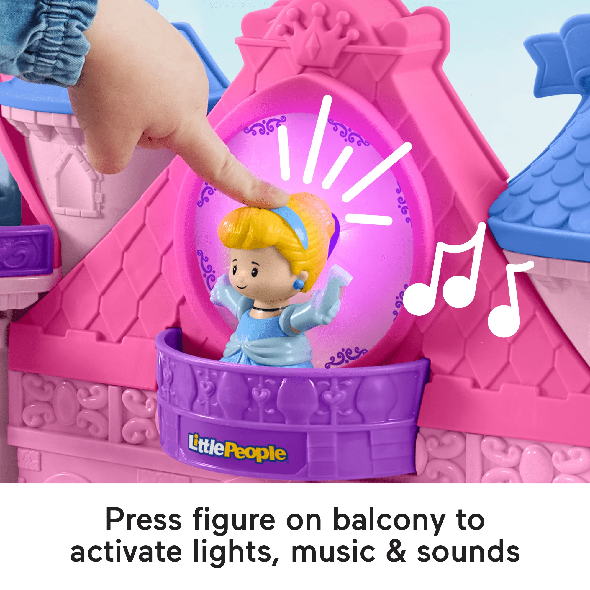Fisher-Price Little People Disney Princess Magical Lights & Dancing Castle Playset, 2 Figures - Image 3