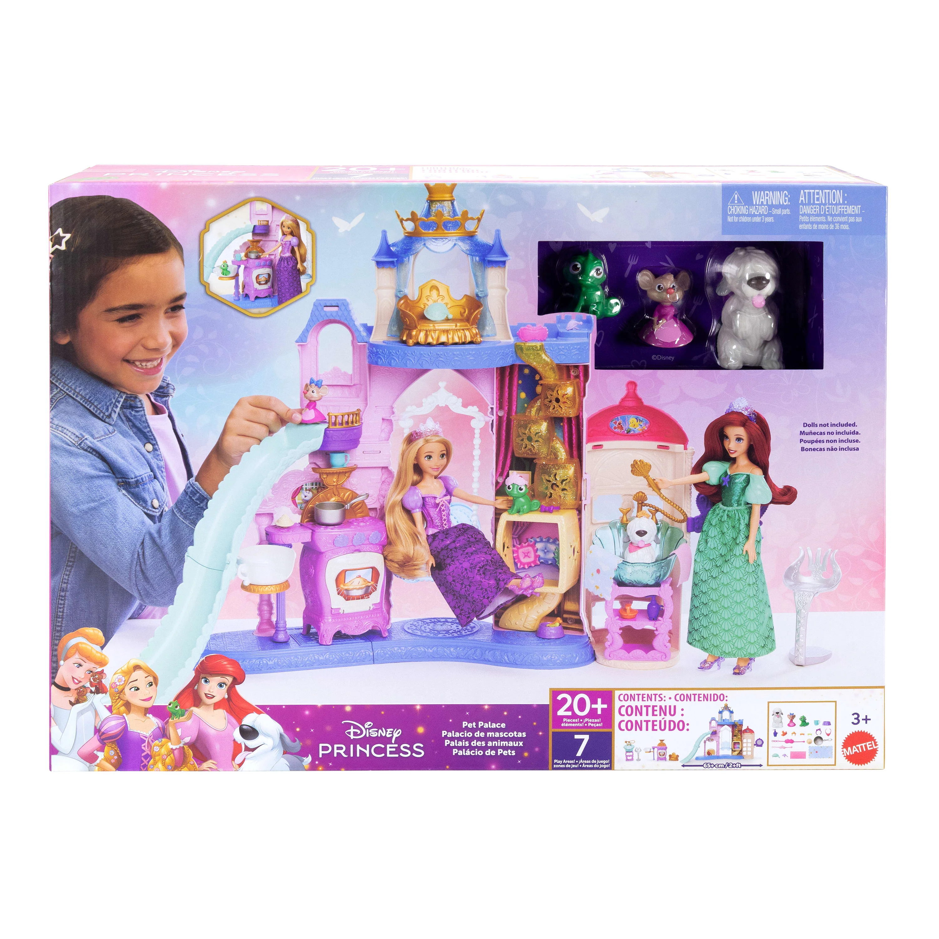 Disney Princess Pet Palace Playset With 7 Play Areas, 3 Animal Friends & 20+ Furniture & Accy - Image 6