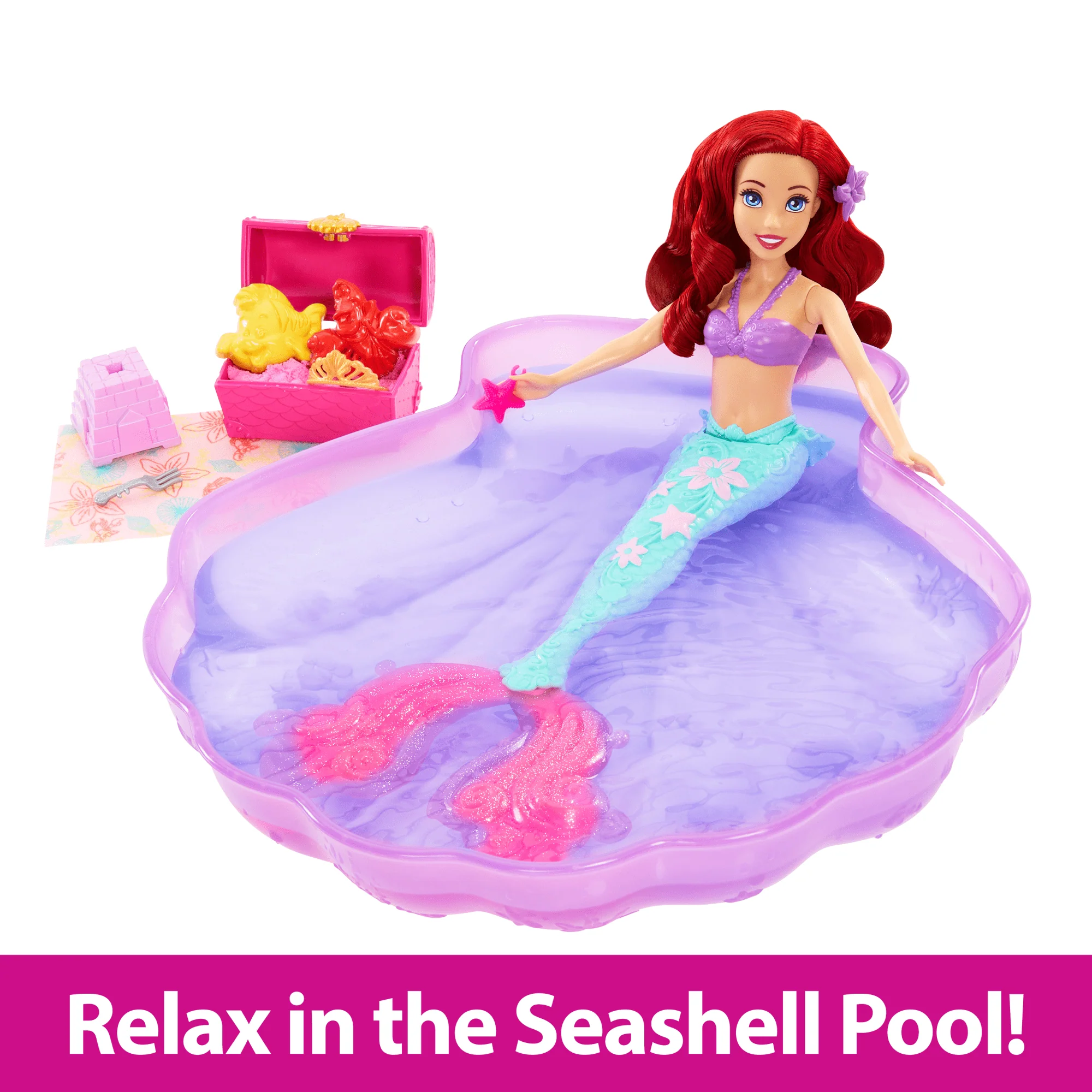 Disney Princess Ariel Doll & Pool Set With Moldable Sand, inspired By Disney The Little Mermaid - Image 4