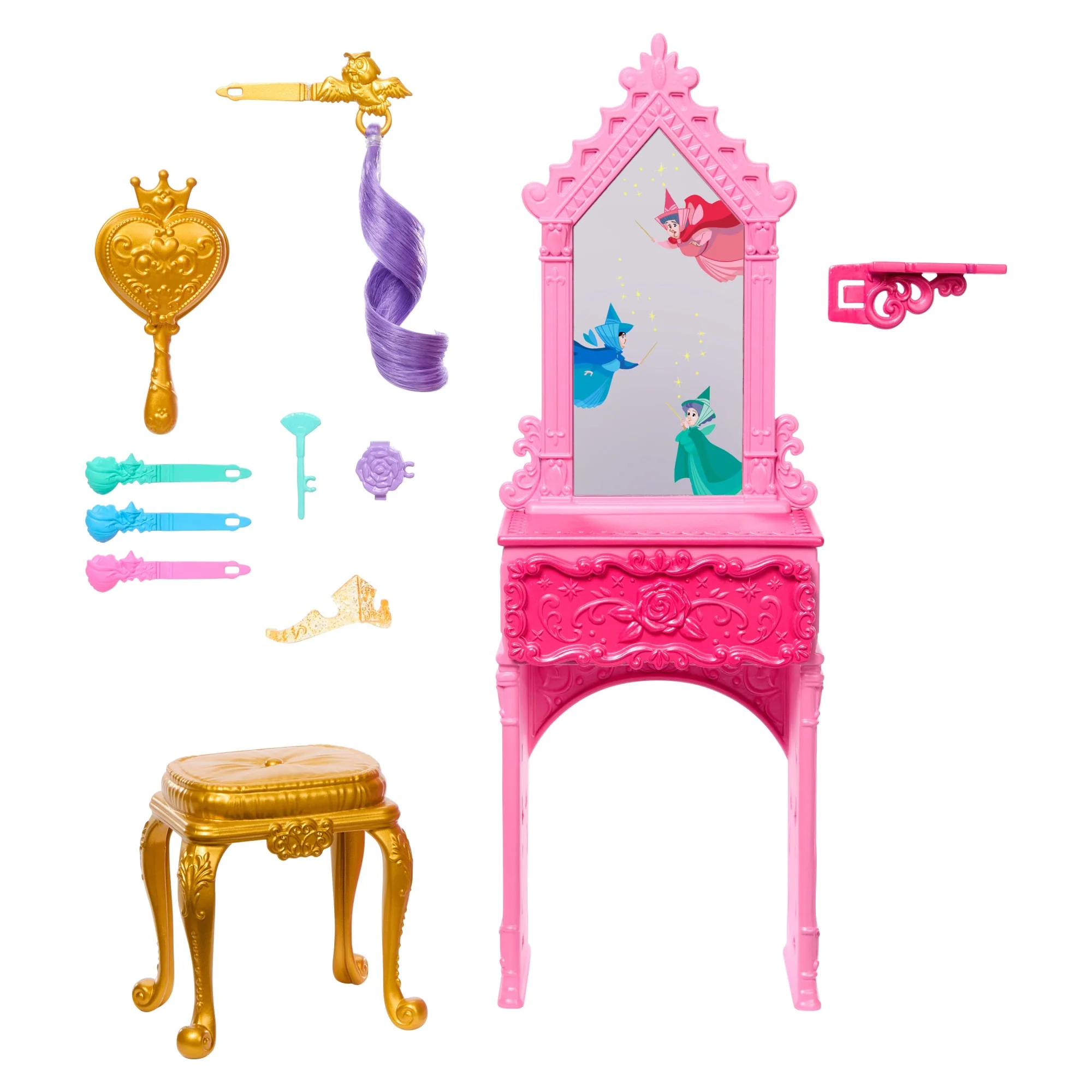 Disney Princess Enchanted Stories Aurora Styling Set W/ Vanity & 9 Accessories, Inspired By Movie - Image 5