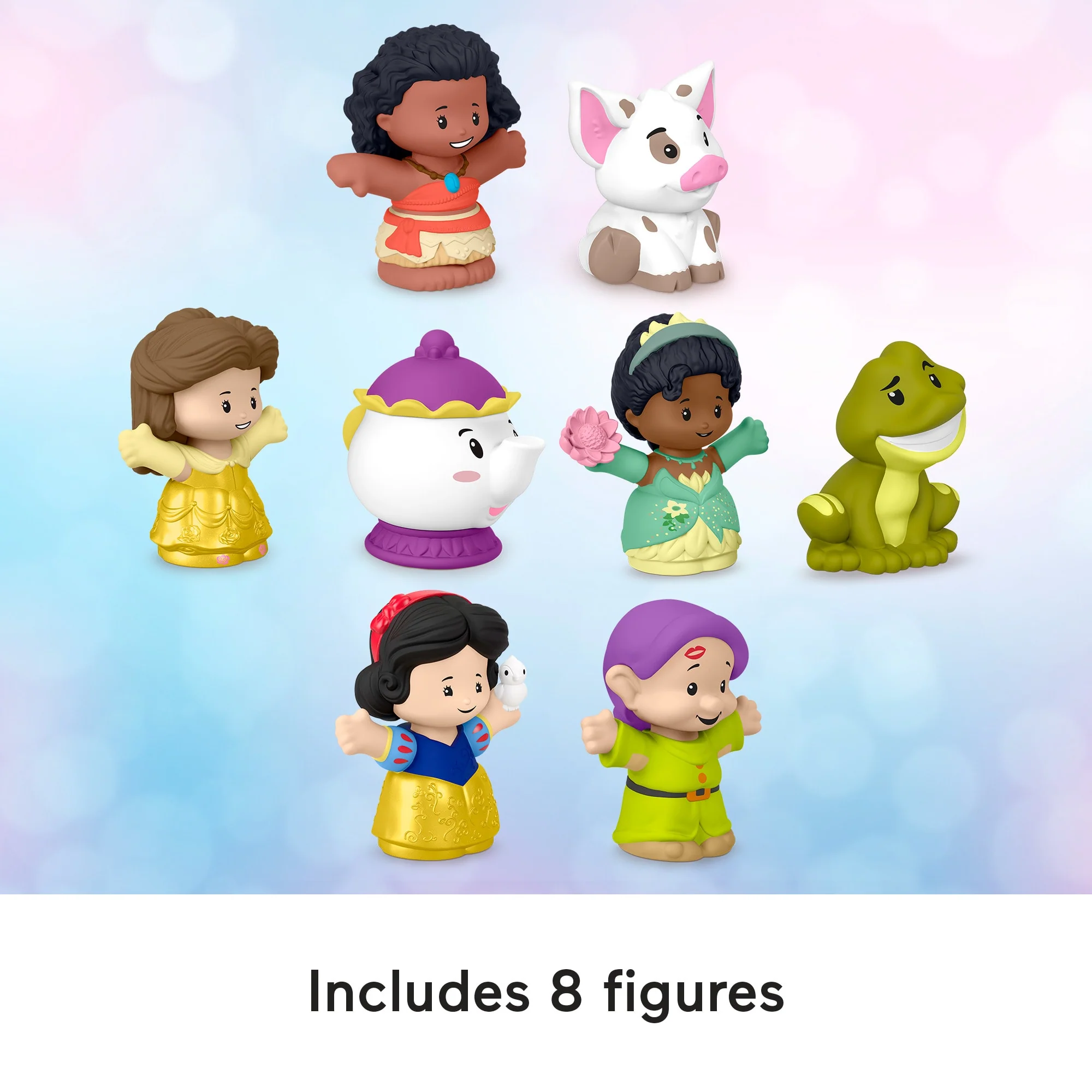 Fisher-Price Little People Disney Princess Story Duos Figure Pack, Toddler Toys, 8 Pieces - Image 2