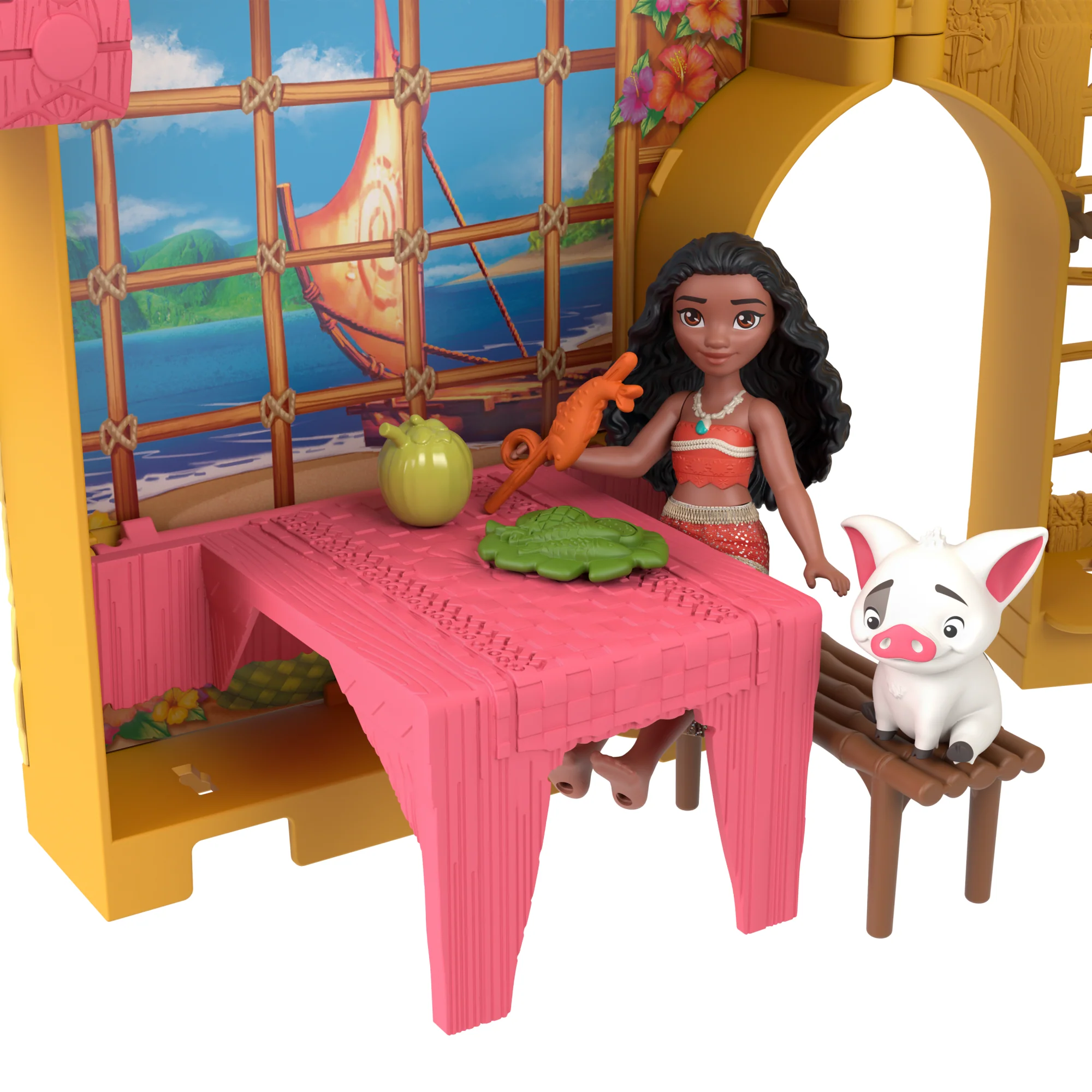 Disney Princess Moana Storytime Stackers Doll House With Small Doll, Animal Friend & 9 Accessories - Image 4