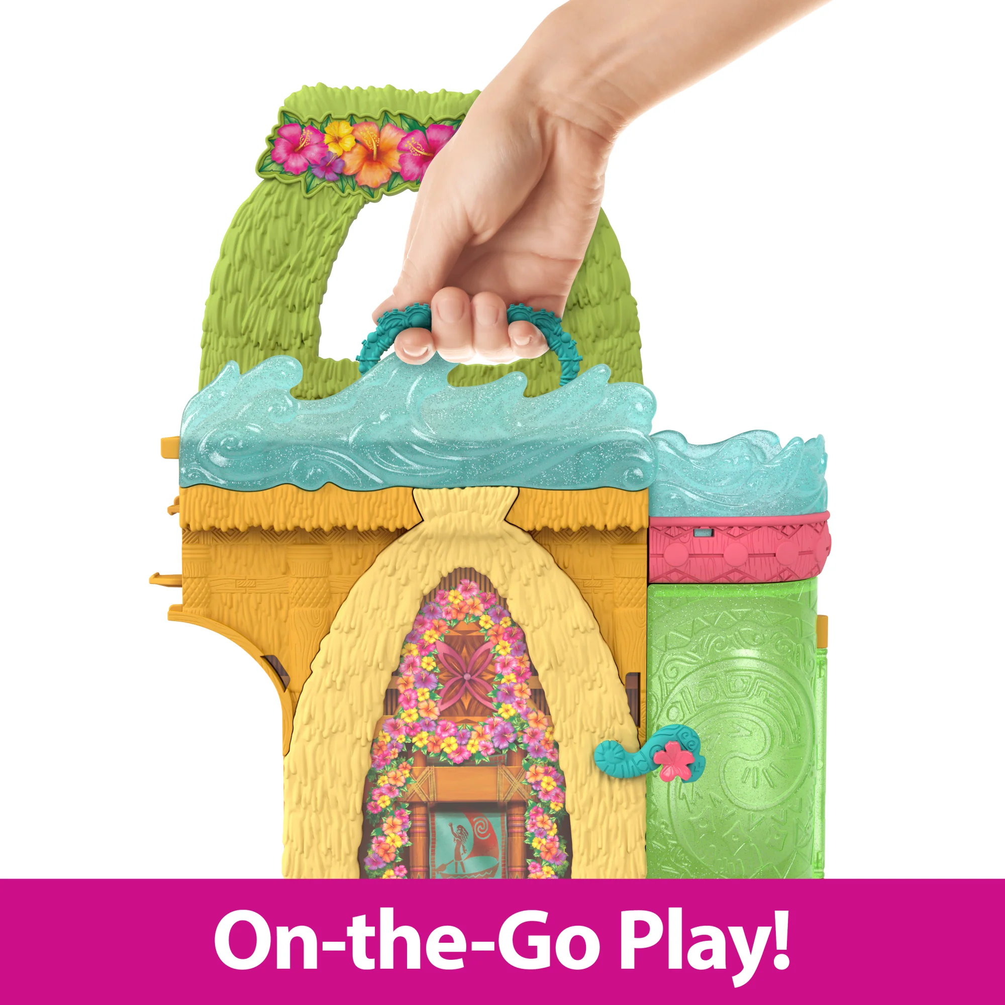 Disney Princess Moana's Island Home Stacking Doll House With Small Doll, Figures & 9 Play Pieces - Image 2