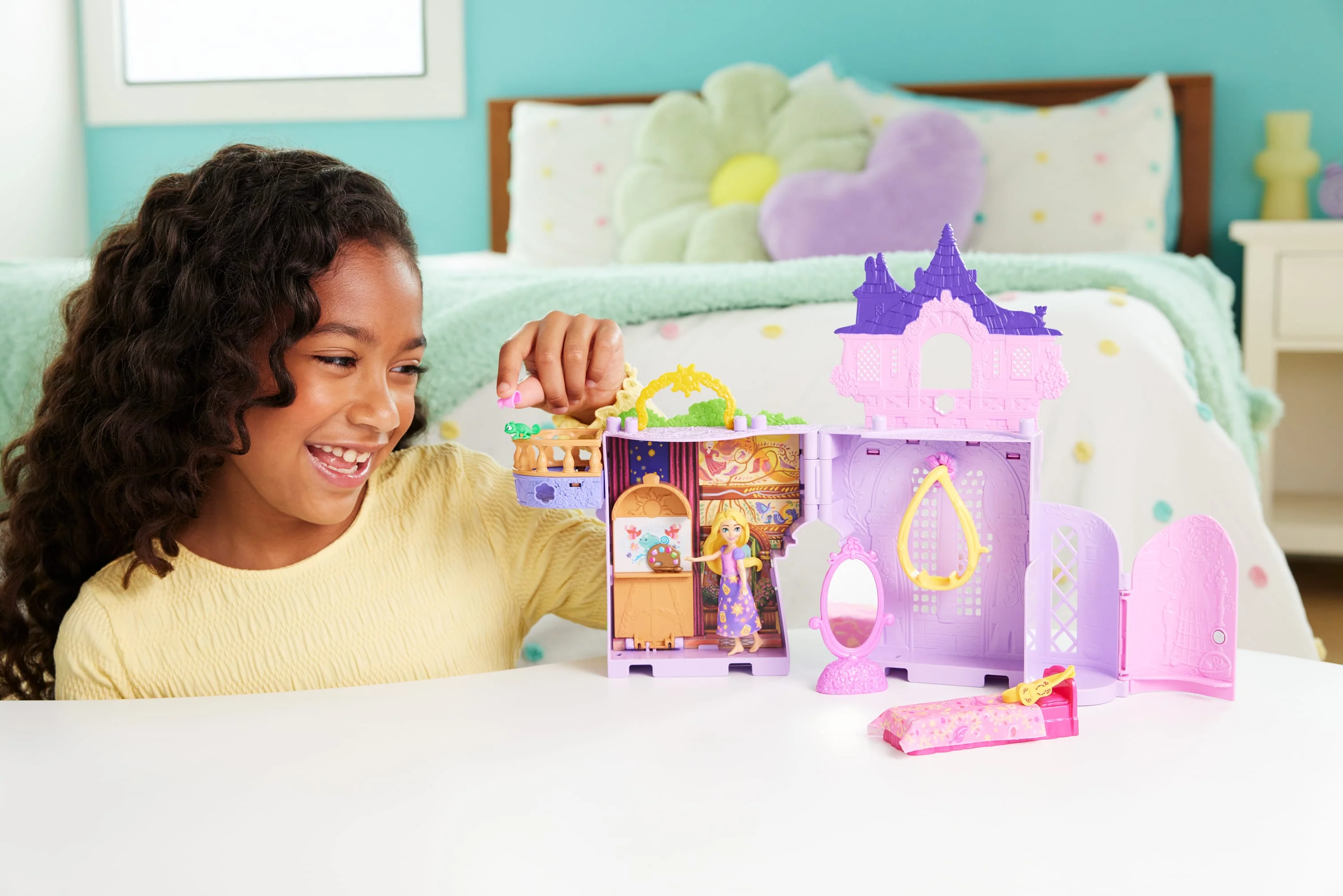 Disney Princess Rapunzel Storytime Stackers Doll House, Small Doll, Pascal Figure & 7 Accessories - Image 2
