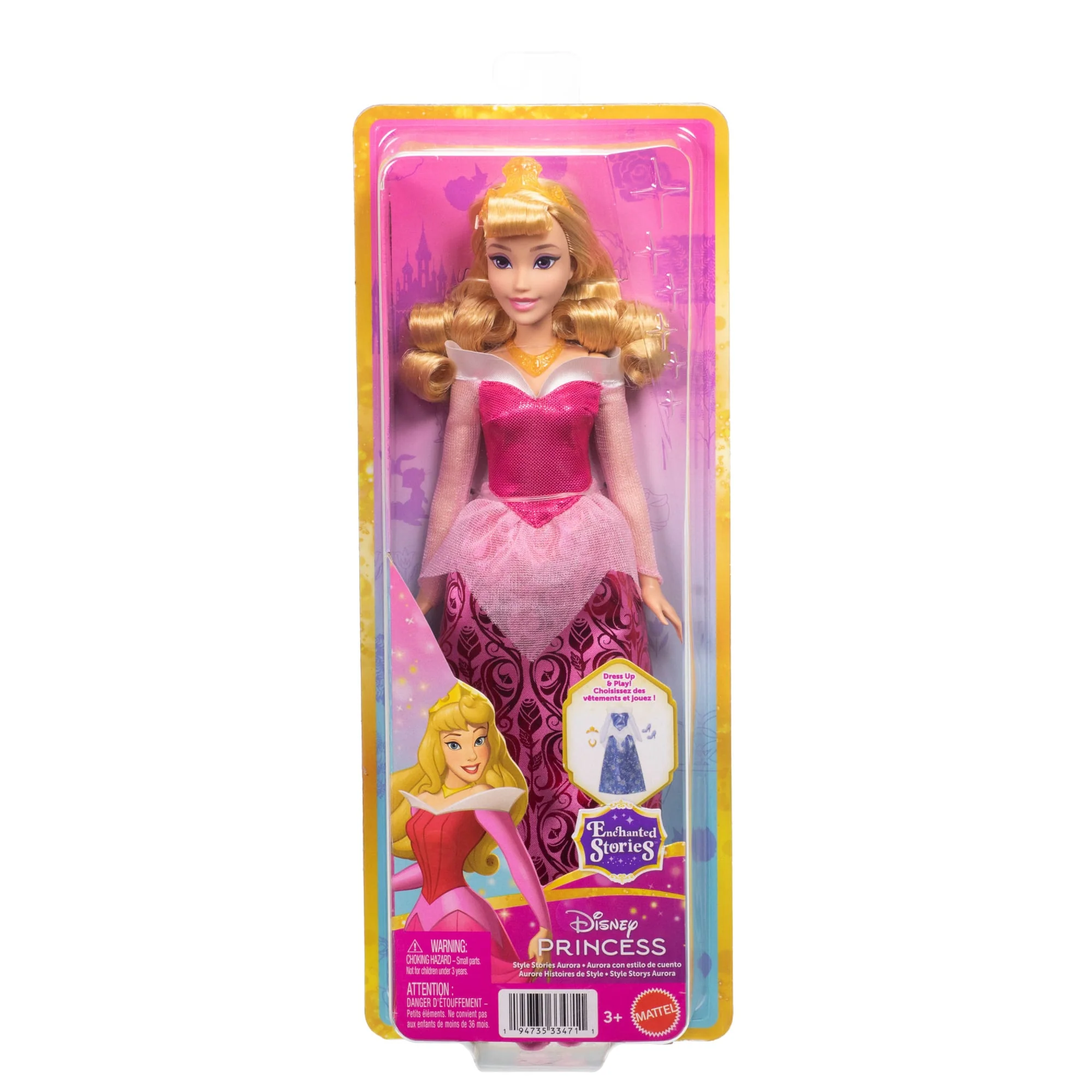 Disney Princess Enchanted Stories Aurora Fashion Doll With Sparkling Dress & Accessories, Posable - Image 6