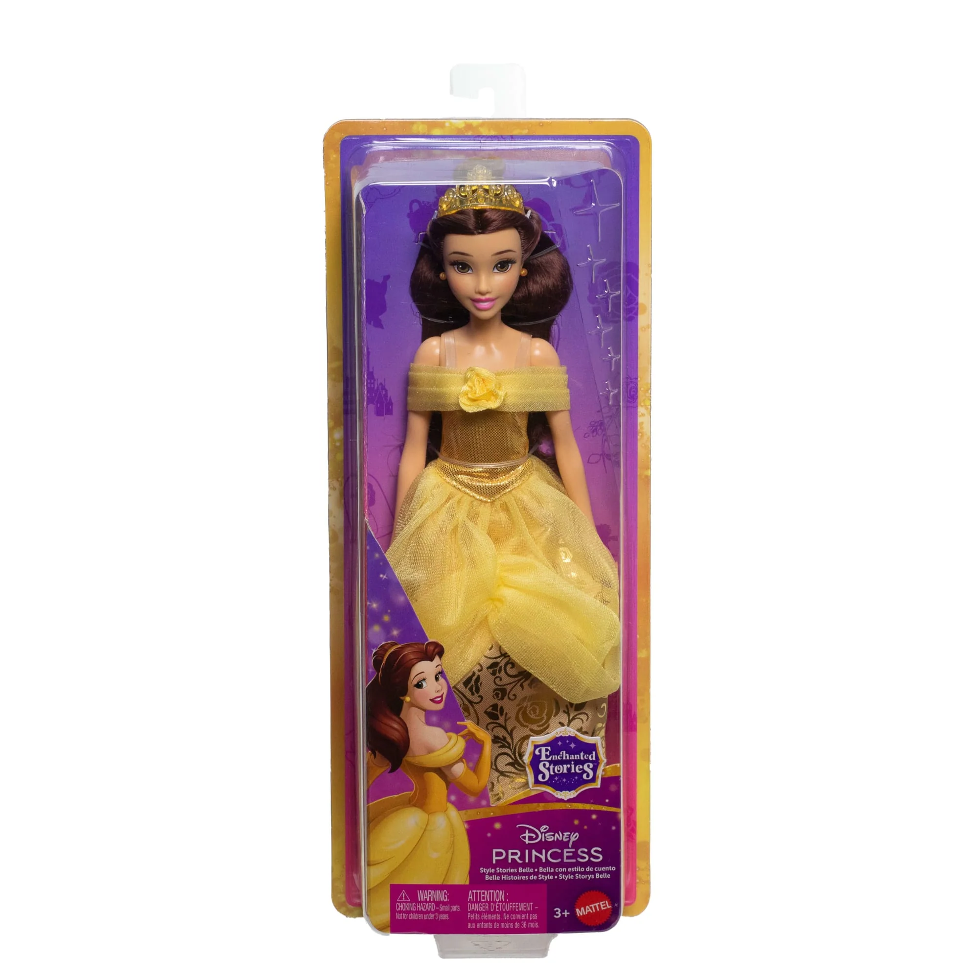 Disney Princess Enchanted Stories Belle Fashion Doll With Sparkling Dress & Accessories, Posable - Image 6