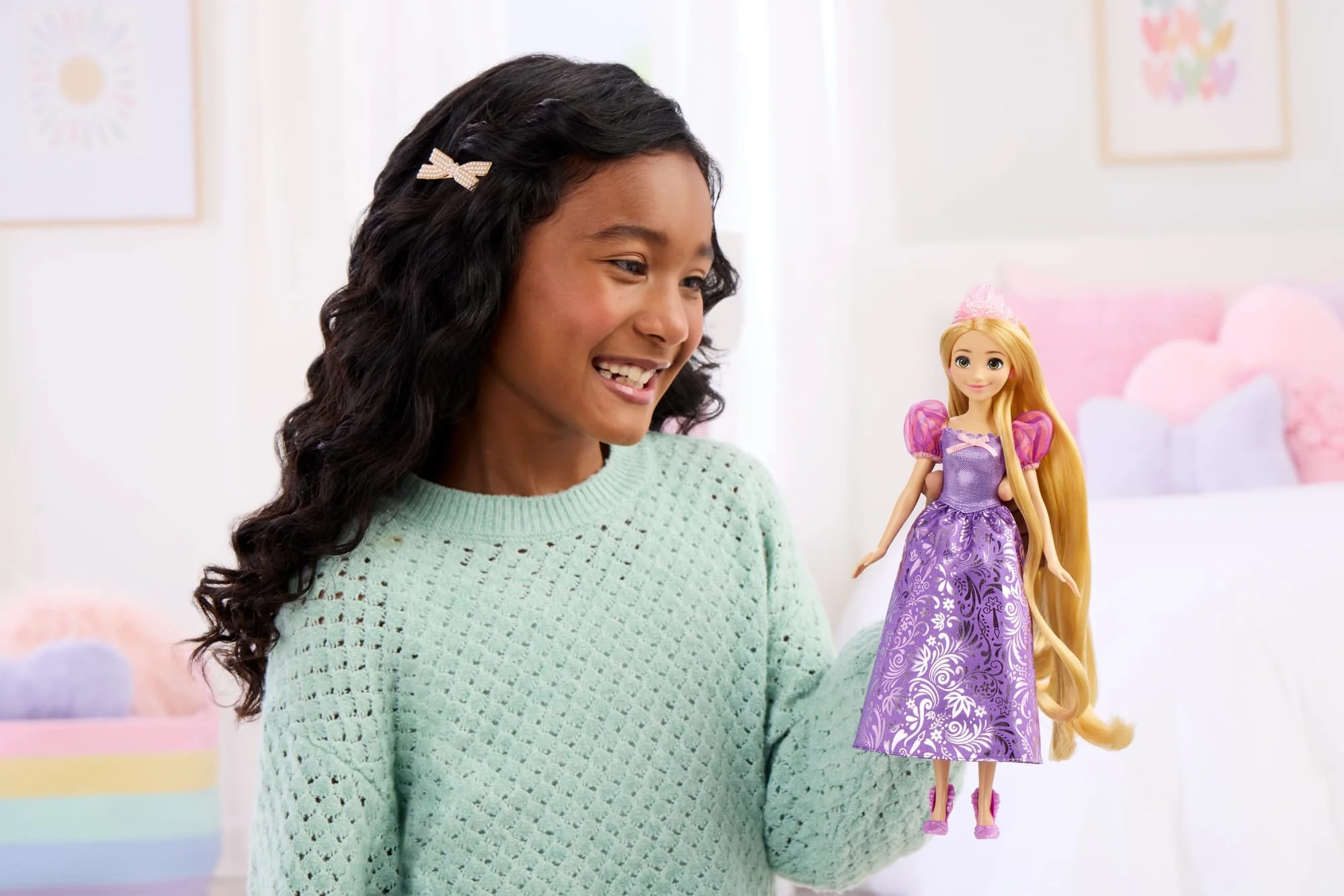 Disney Princess Enchanted Stories Rapunzel Fashion Doll With Sparkling Dress & Accessories, Posable - Image 2