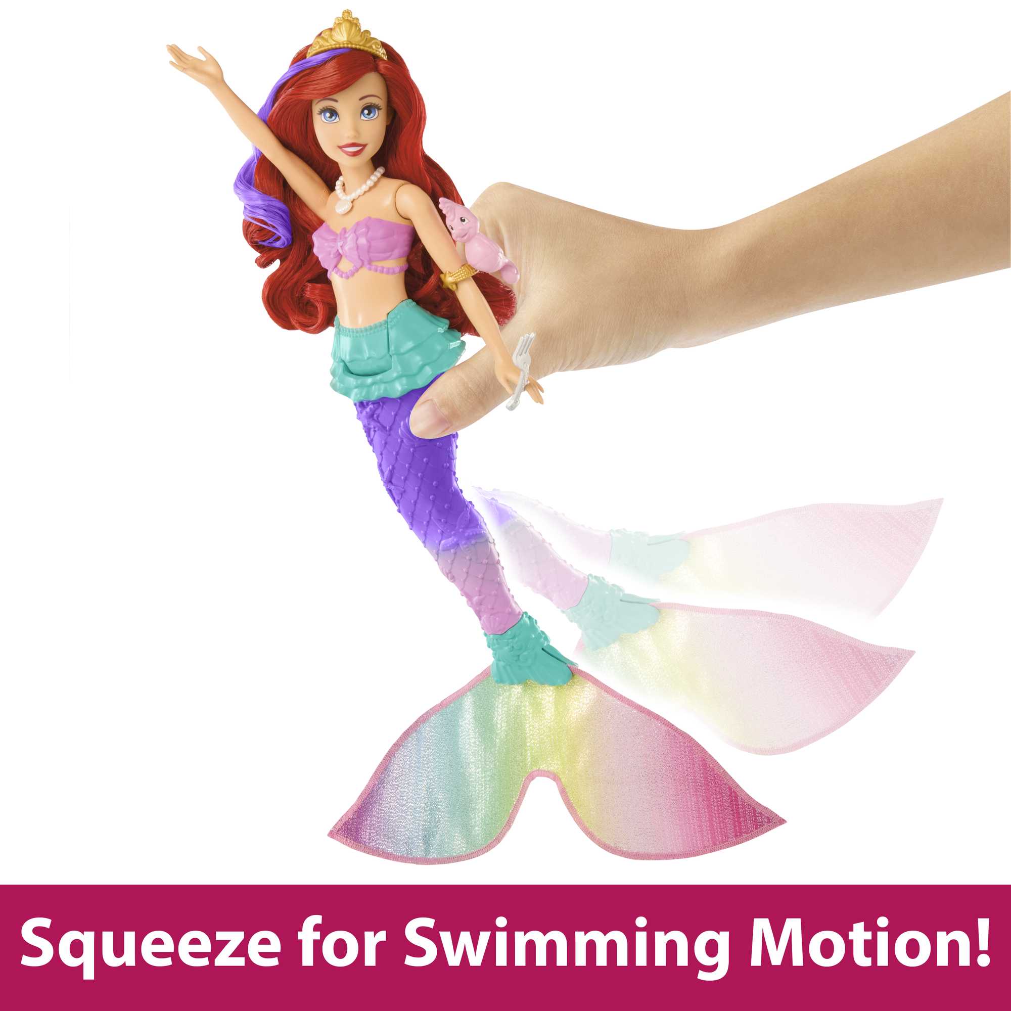 Disney Princess Toys, Ariel Swimming Mermaid Doll - Image 4