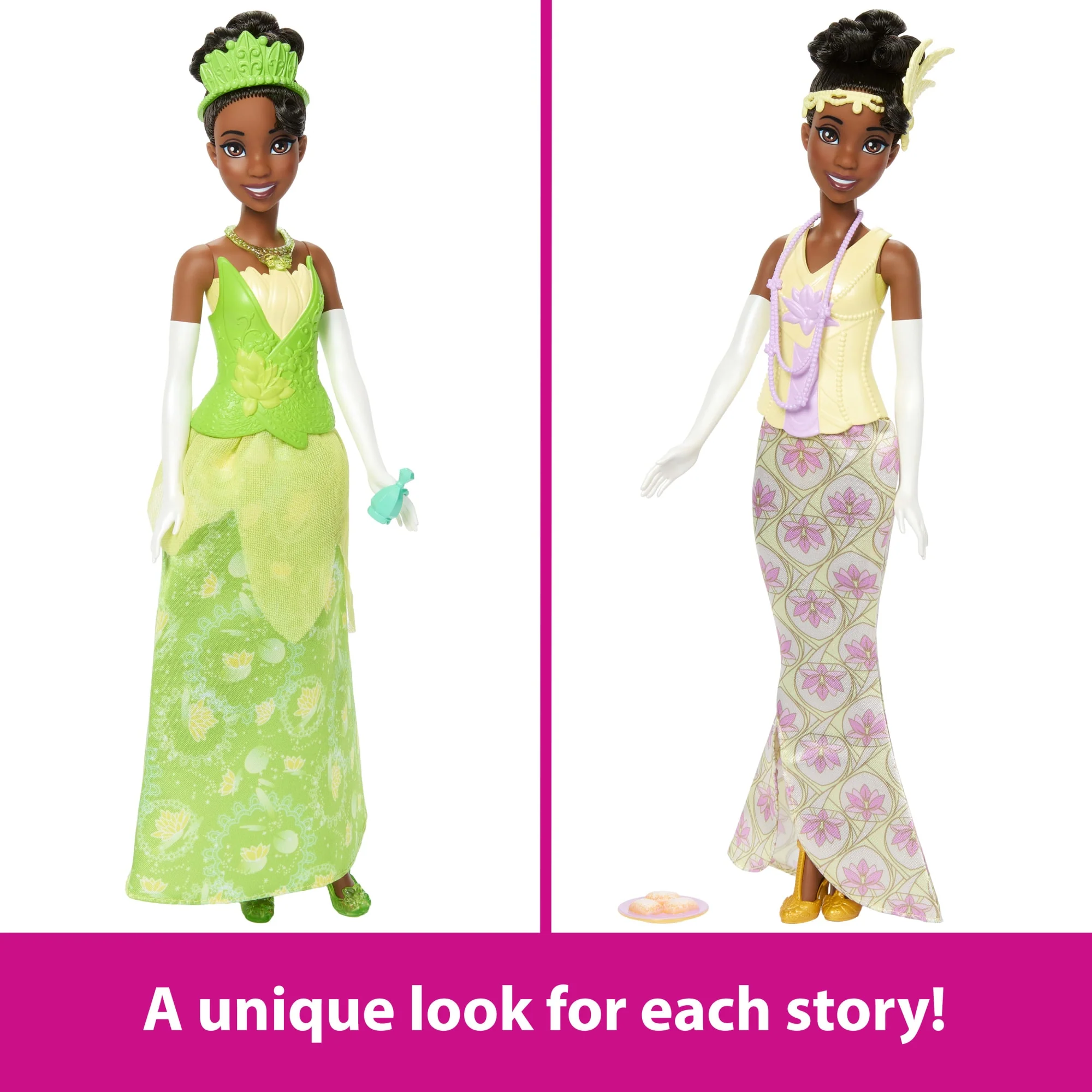 Disney Princess 2-In-1 Stories Tiana Fashion Doll With 2 Snap-On Bodices, 2 Skirts & 9 Accessories - Image 4