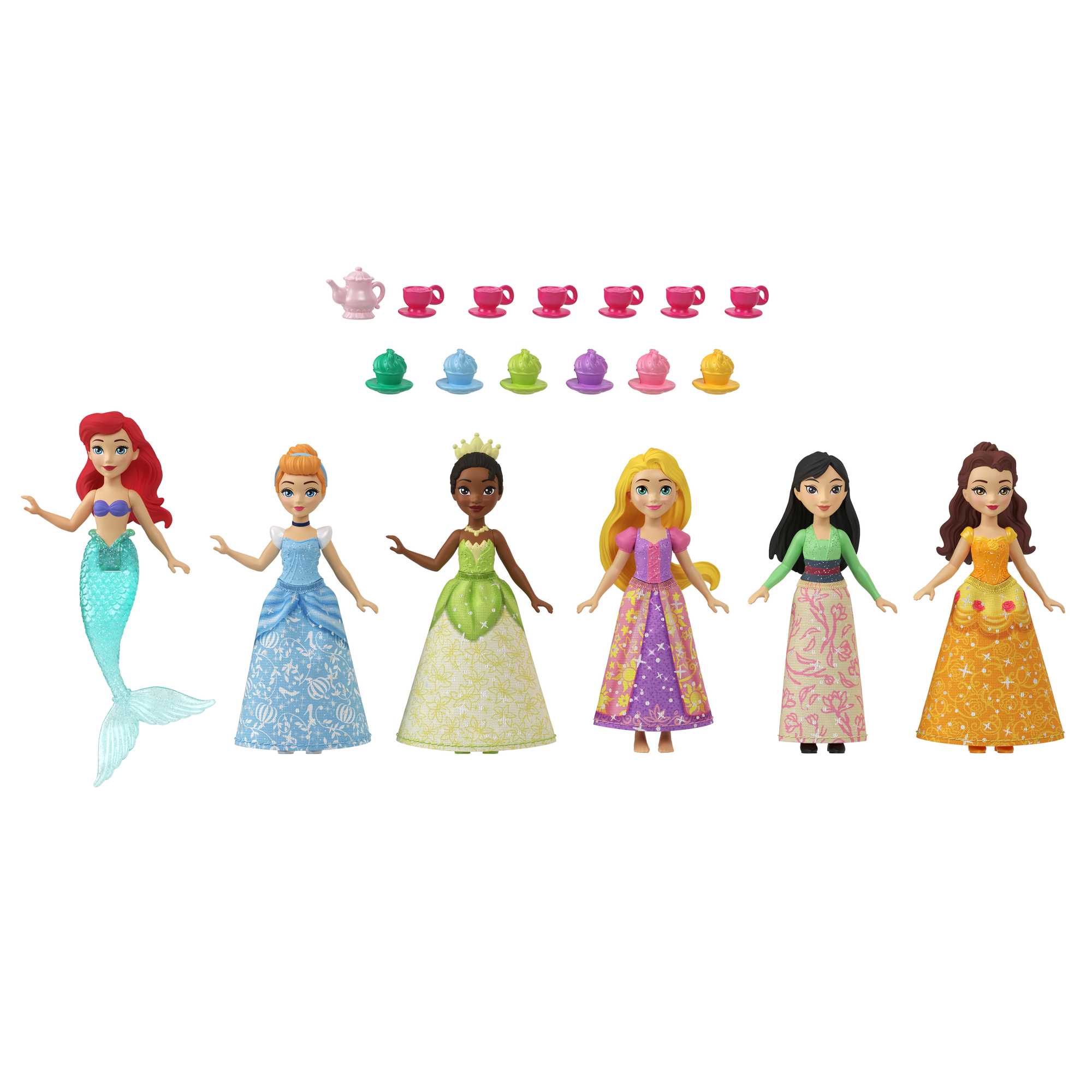 Disney Princess Toys, 6 Small Dolls And Accessories - Image 4