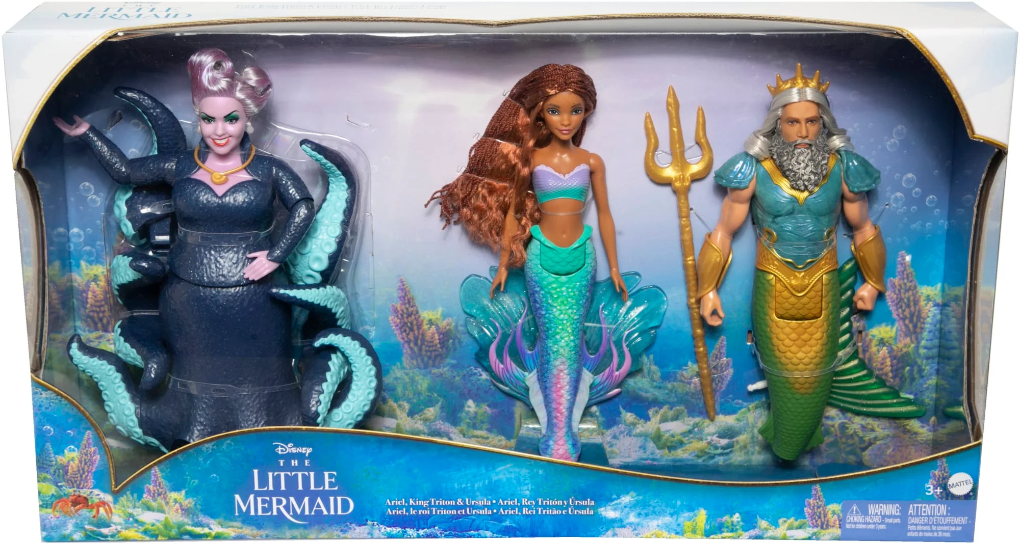 Disney the Little Mermaid Ariel, King Triton & Ursula Fashion Dolls - Image 6