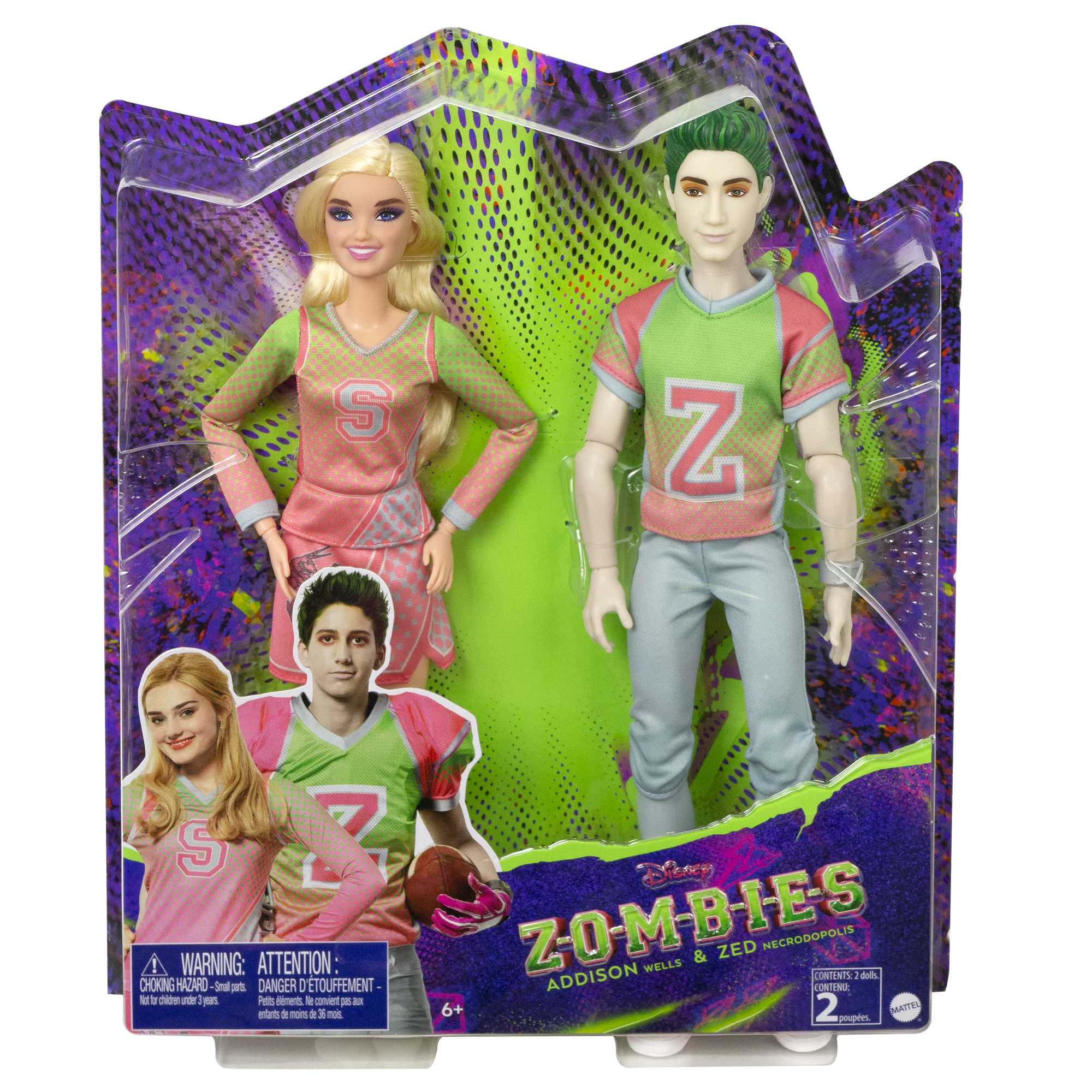 Disney Zombies 2-Pack, Addison Cheerleader And Zed Football Player Dolls (~12-in) - Image 6