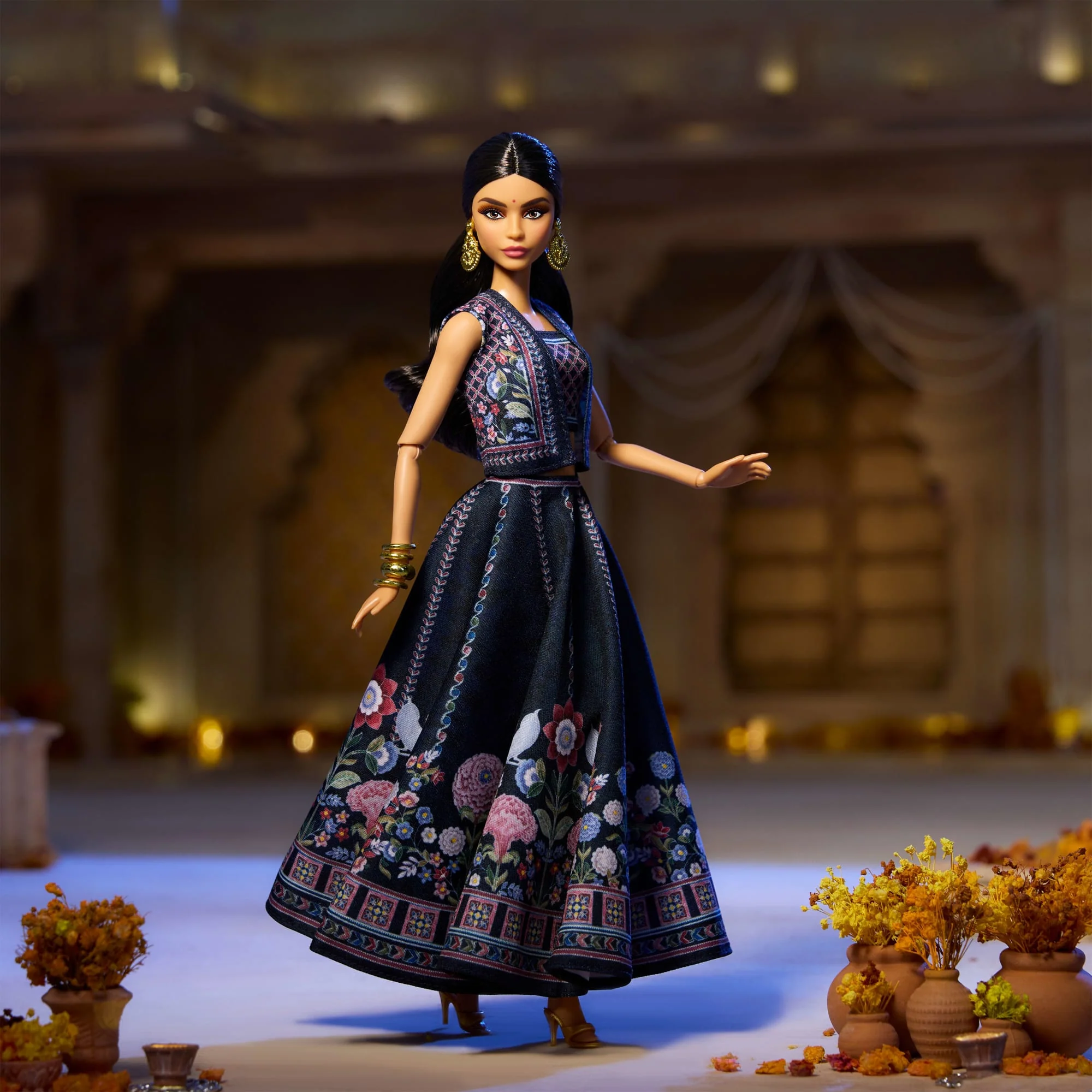 Barbie Signature Diwali Barbie Doll By Anita Dongre Wearing Festival Of Lights Look, Holiday Collectible - Image 3