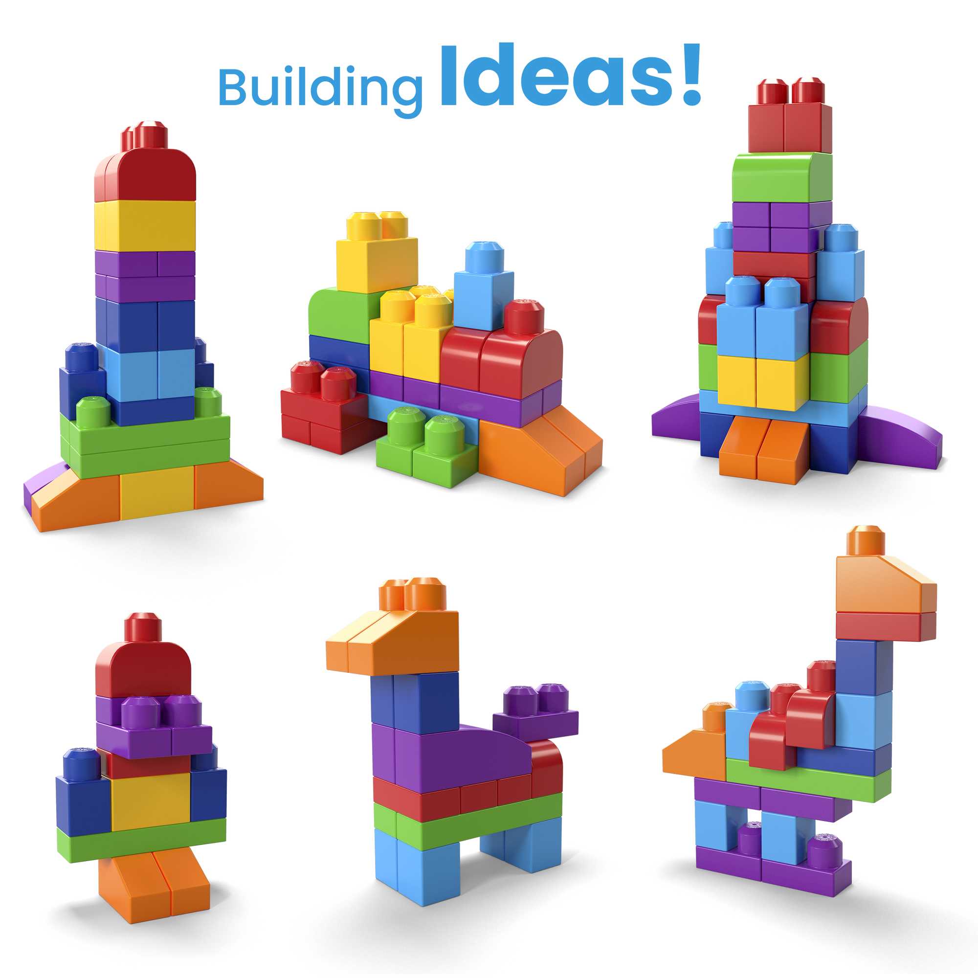 MEGA Bloks Big Building Bag Building Set With 60 Big Building Blocks - Image 5