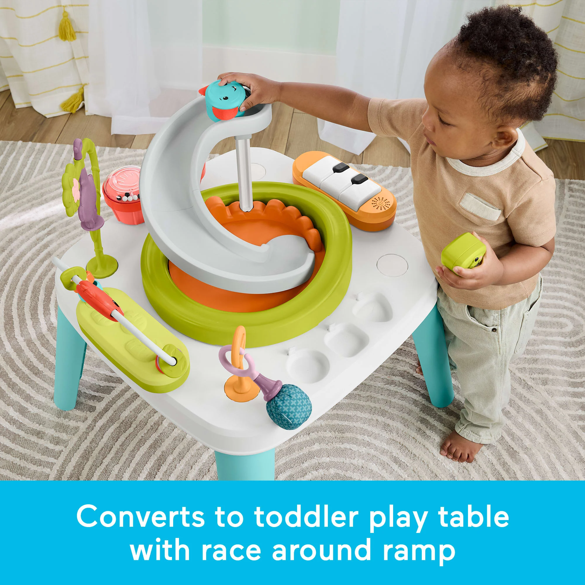 Fisher-Price 2-in-1 Purple Monkey Musical Baby Activity Center & Toddler Play Table - Image 3