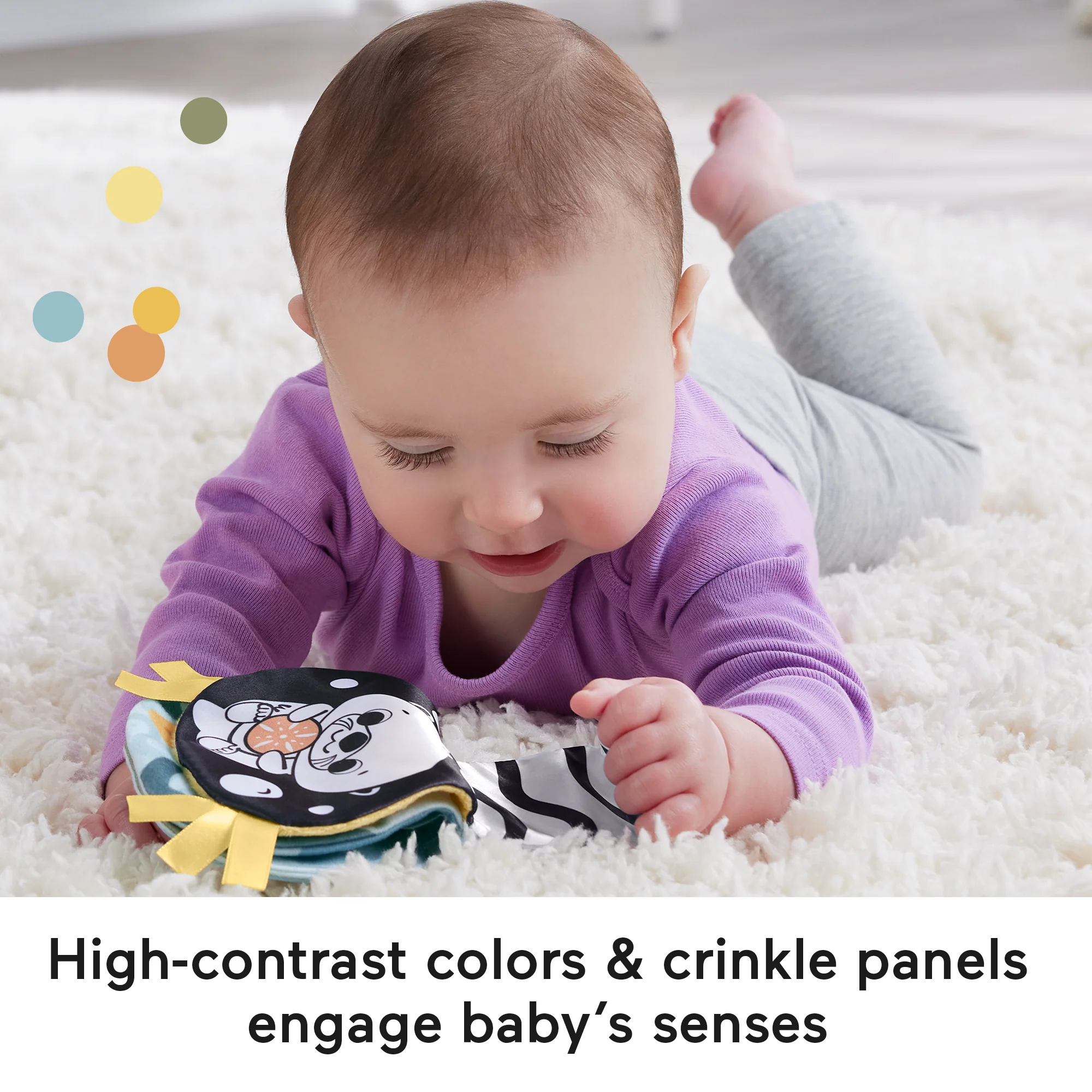 Fisher-Price 2-in-1 Rockin’ Tummy Time Otter, Plush Baby Sensory Toy For Tummy Time - Image 4