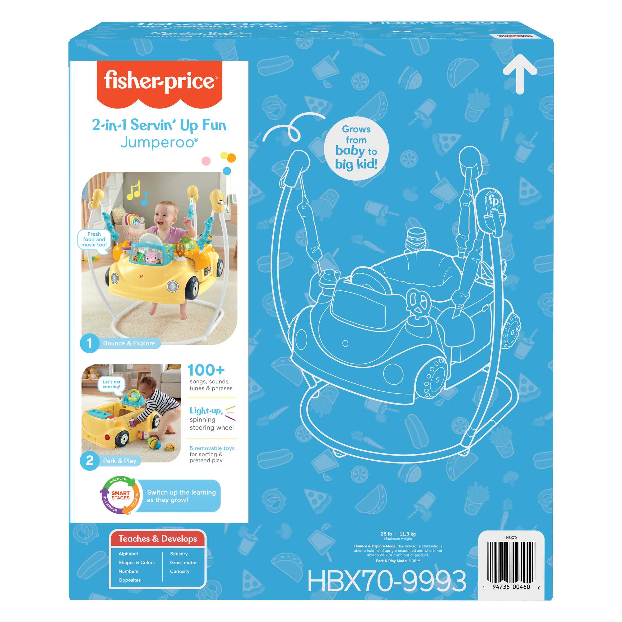 Fisher-Price 2-in-1 Servin’ Up Fun Jumperoo Baby Activity Center With Music Lights & Smart Stages - Image 6