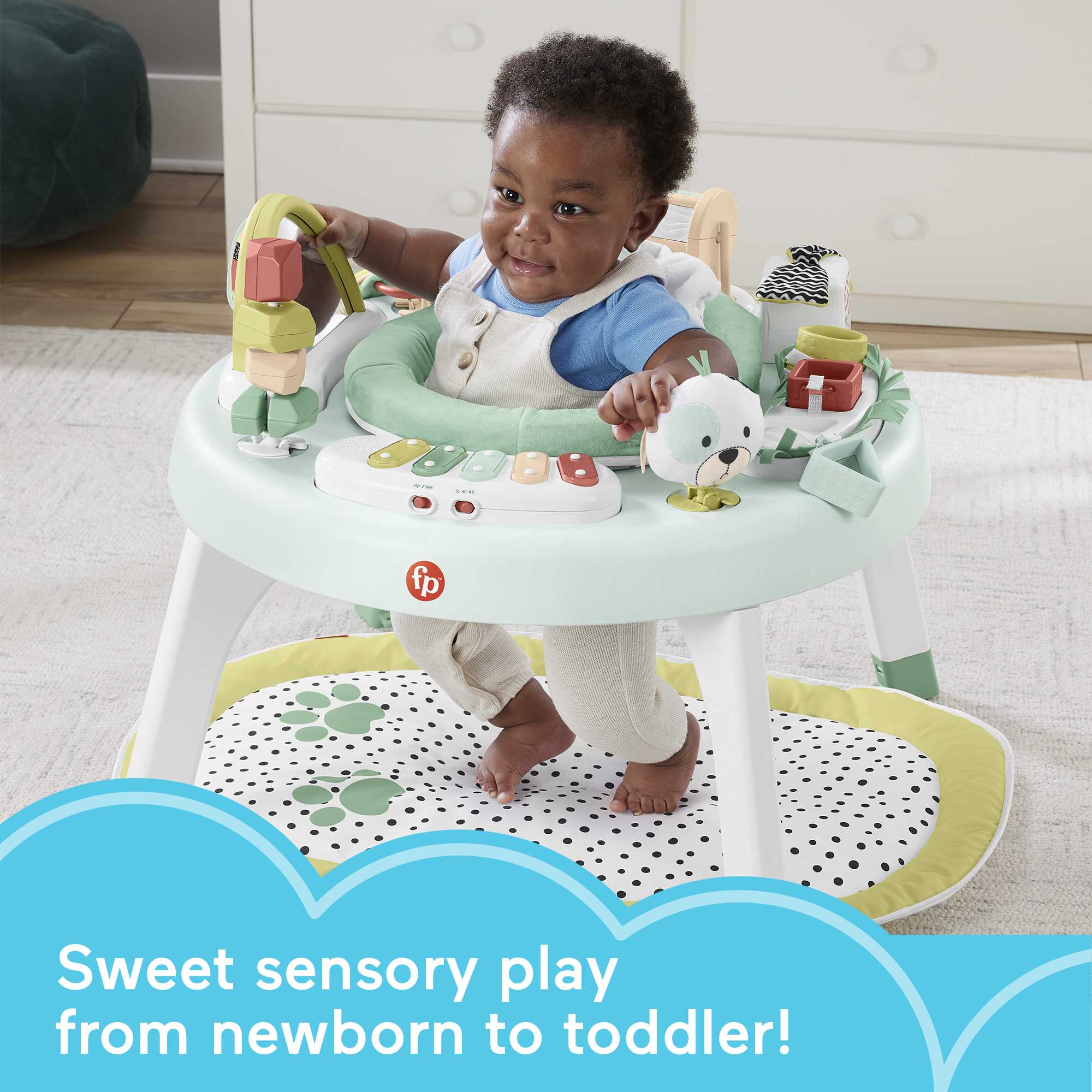 Fisher-Price 3-in-1 Baby Activity Center With Lights & Sounds, Play Mat, Toddler Toy, Snugapuppy - Image 2
