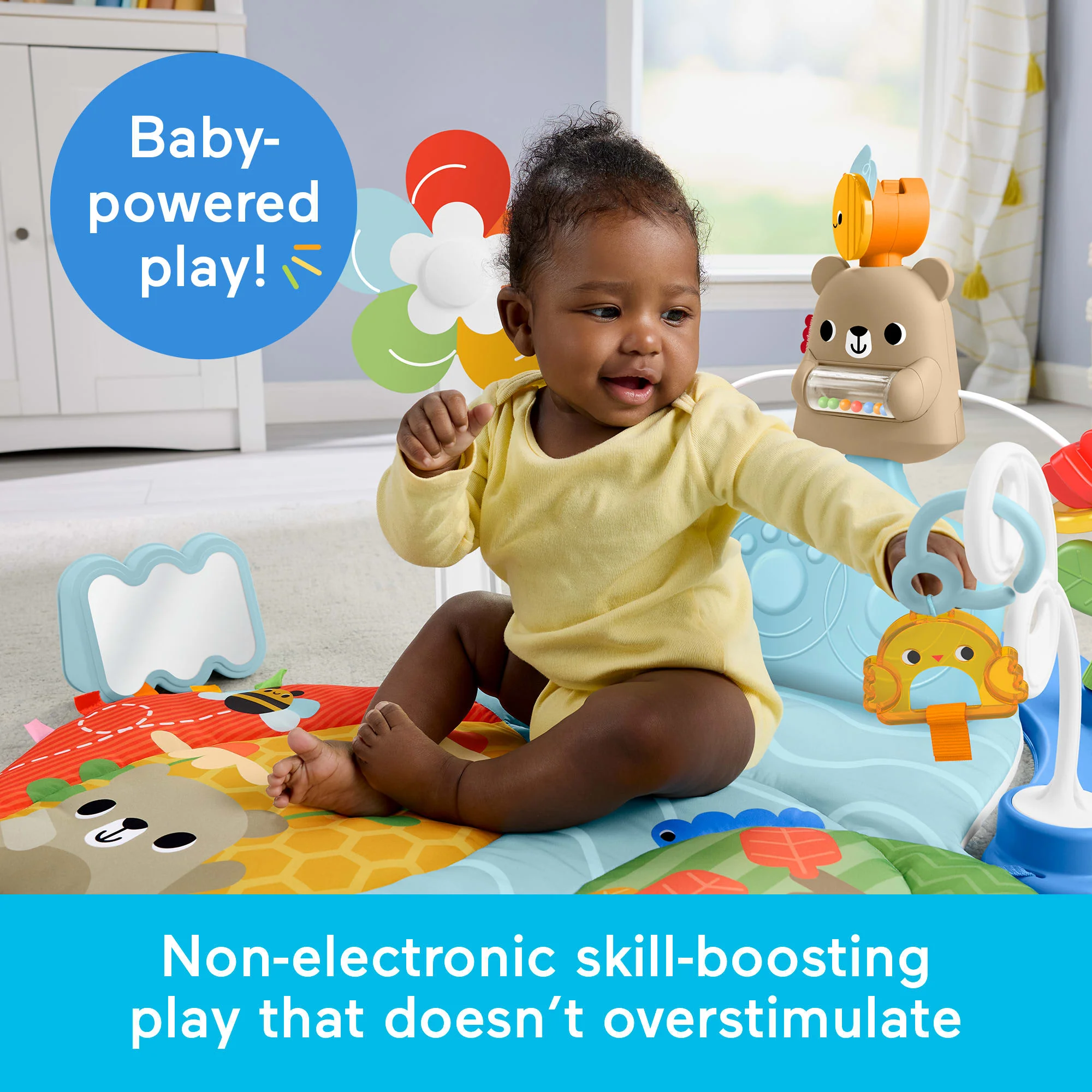 Fisher-Price 3-in-1 Kick & Sway Activity Gym, Baby Play Mat & Sensory Toys For Newborn Developmental Play - Image 5