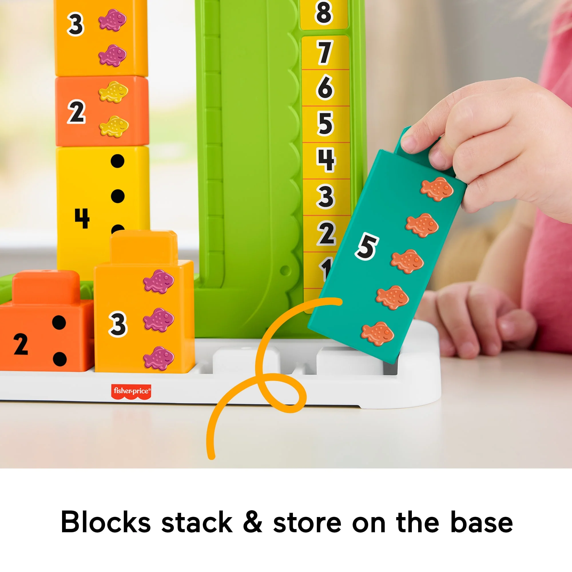 Fisher-Price Adding Alligator Educational Toy With 10 Stacking Blocks For Preschool Kids - Image 4