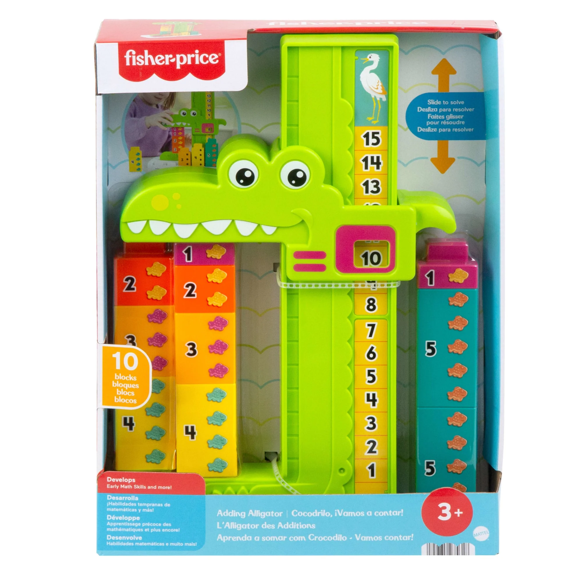 Fisher-Price Adding Alligator Educational Toy With 10 Stacking Blocks For Preschool Kids - Image 6