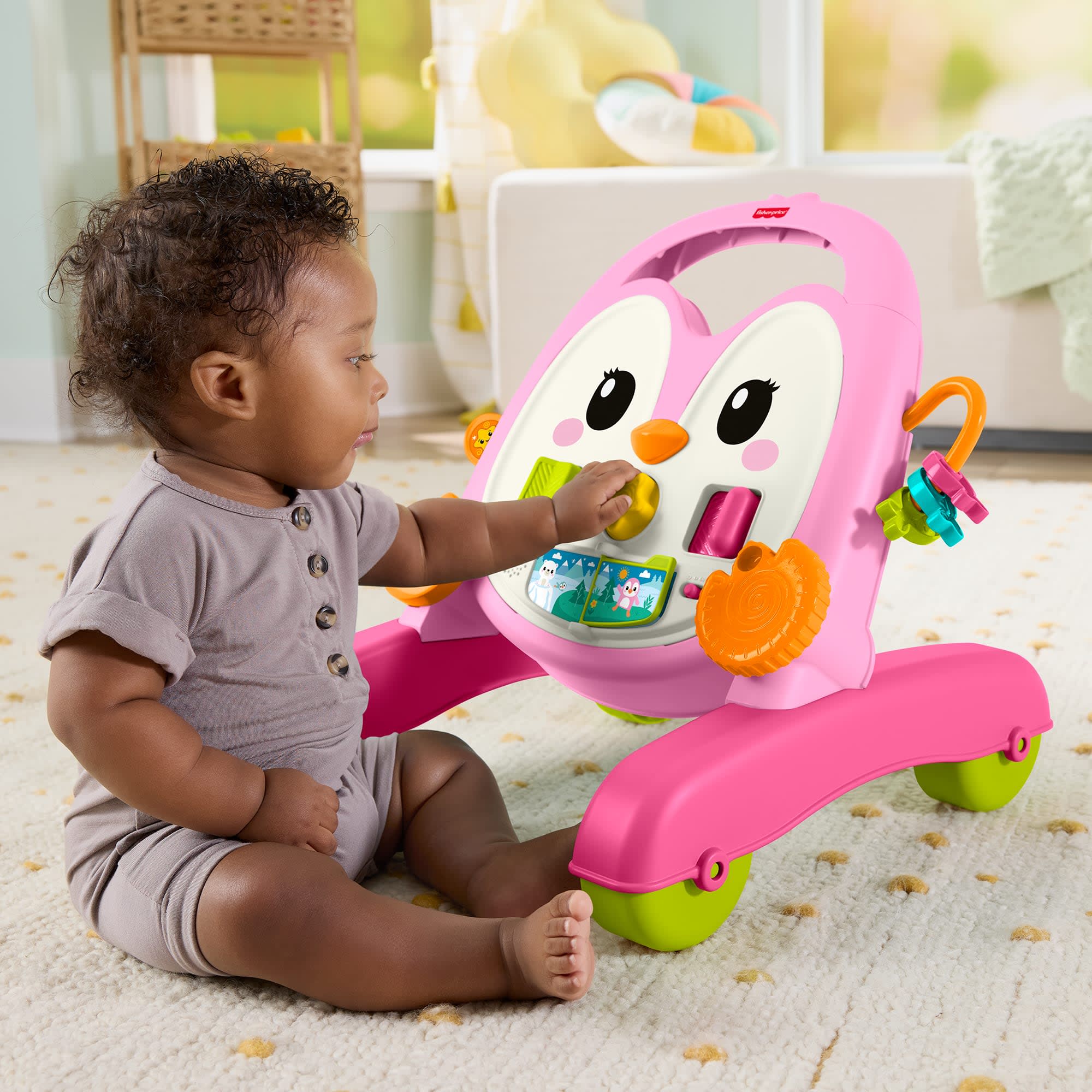 Fisher-Price Andadera para Bebés Andadera Musical Pingüino Rosa - Image 3