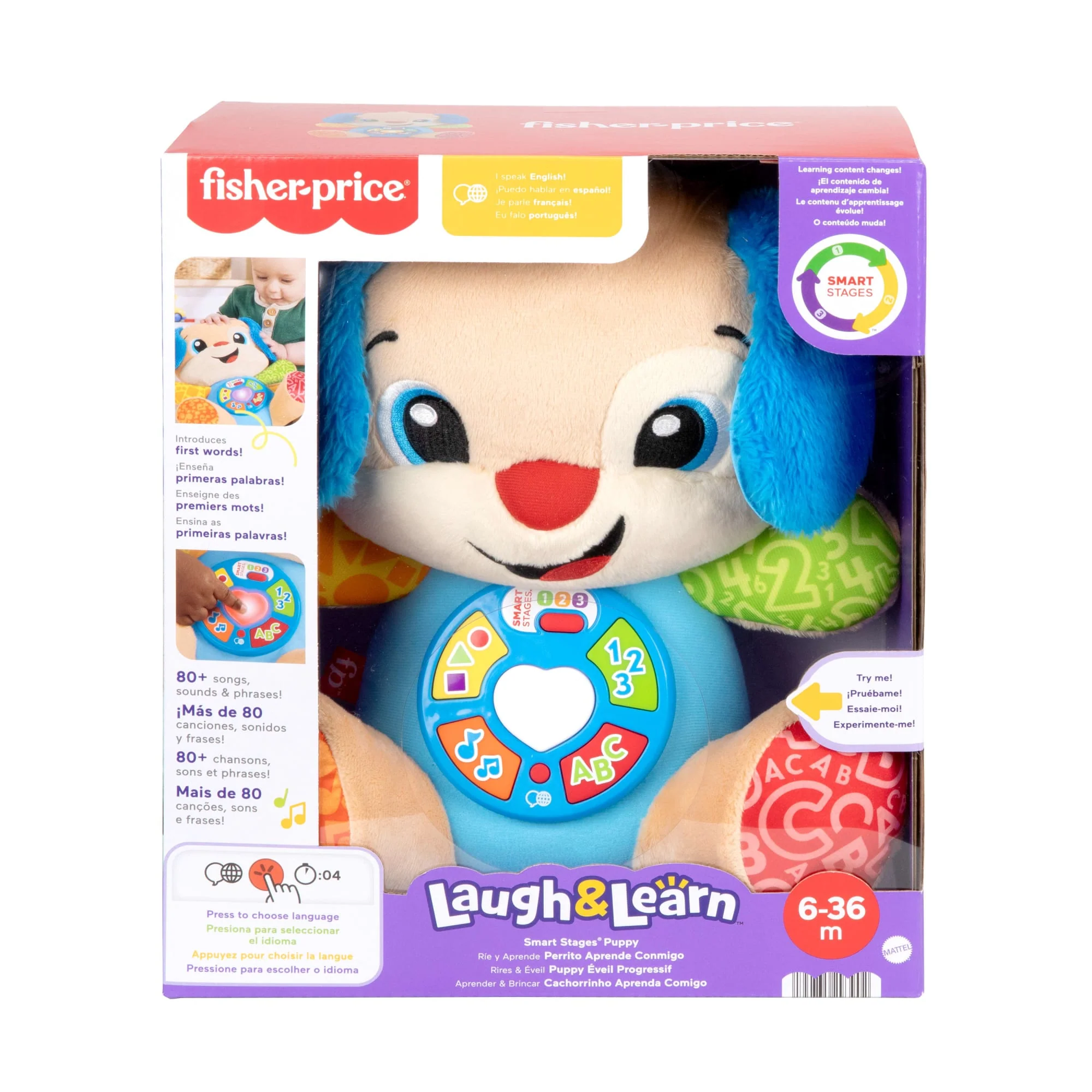 Fisher-Price Aprender e Brincar Brinquedo para Bebês Cachorrinho Aprende Comigo - Image 6