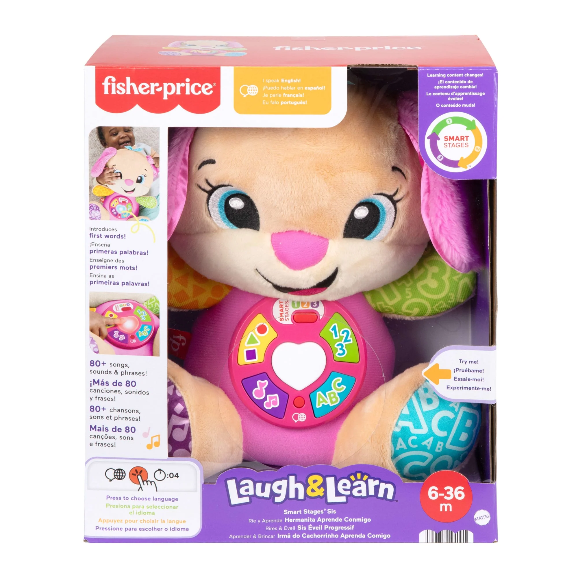 Fisher-Price Aprender e Brincar Brinquedo para Bebês Irmã do Cachorrinho Aprende Comigo - Image 6
