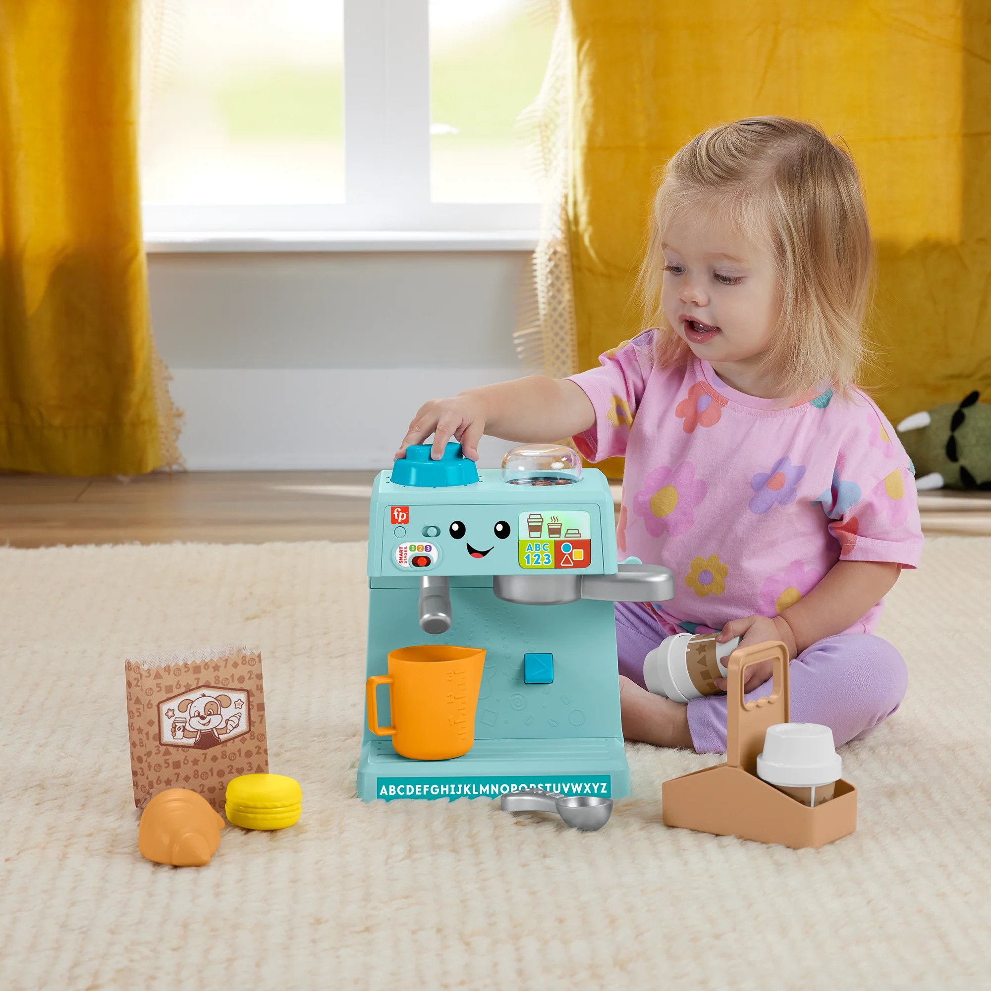Fisher-Price Aprender e Brincar Brinquedo para Bebês Minha Primeira Máquina de Café - Image 2