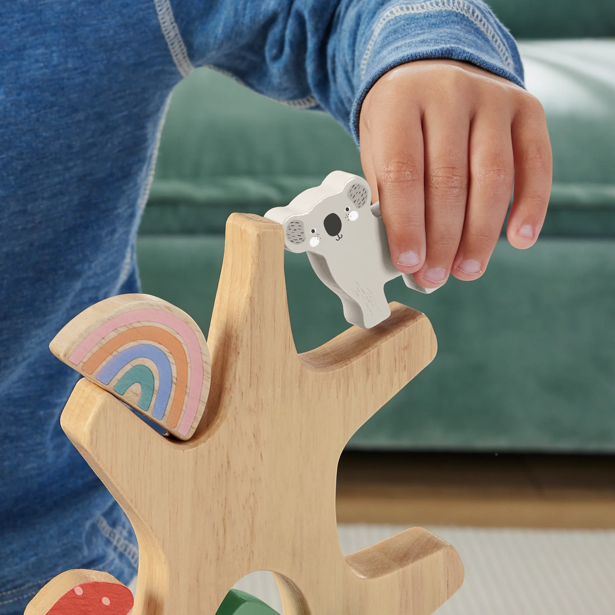 Fisher-Price Arbre D’Équilibre en Bois, Empilage, 10 Éléments - Image 3