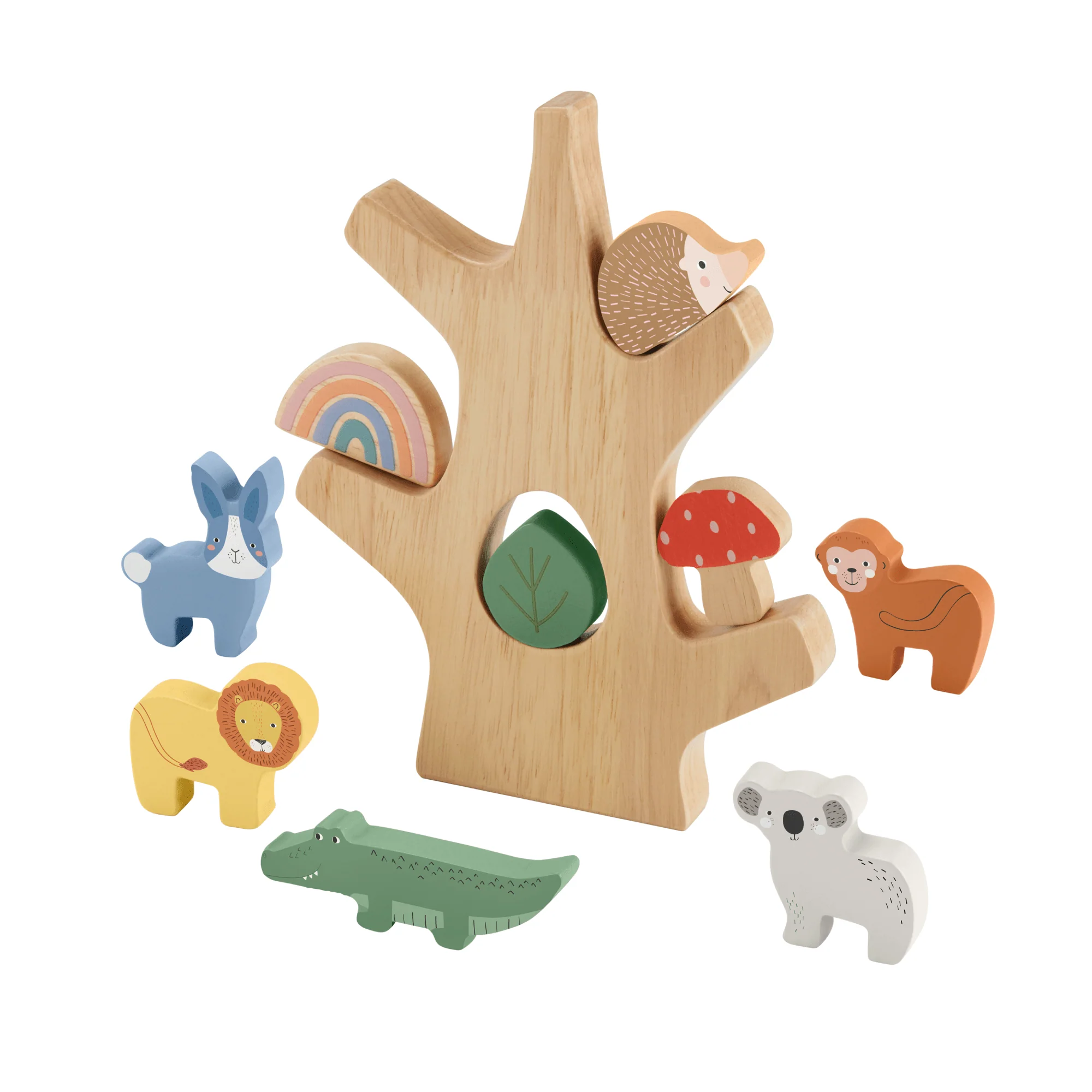 Fisher-Price Arbre D’Équilibre en Bois, Empilage, 10 Éléments - Image 4