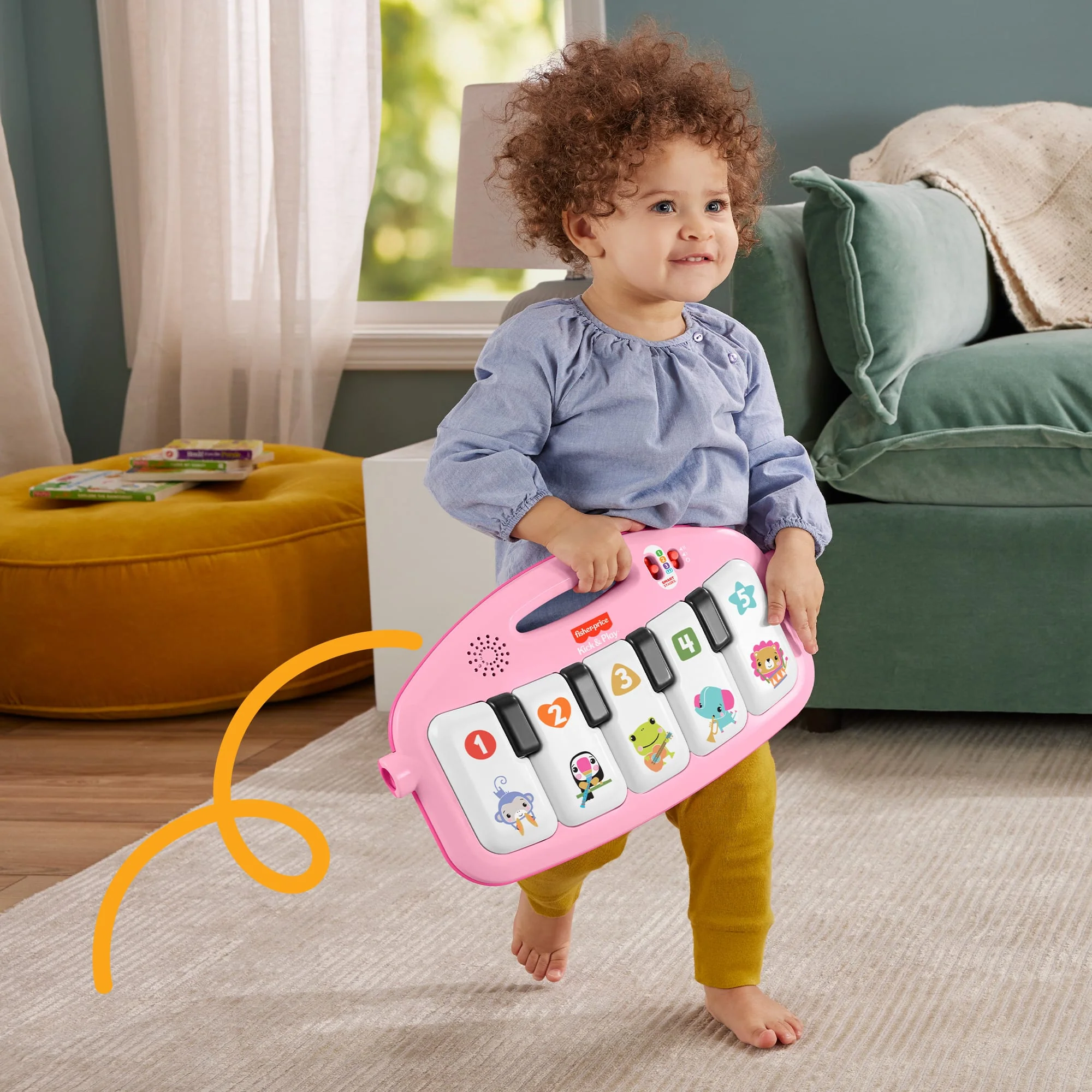 Fisher-Price Baby Gimnasio para Bebés Piano Pataditas Musicales Brilla y Crece Rosa - Image 4