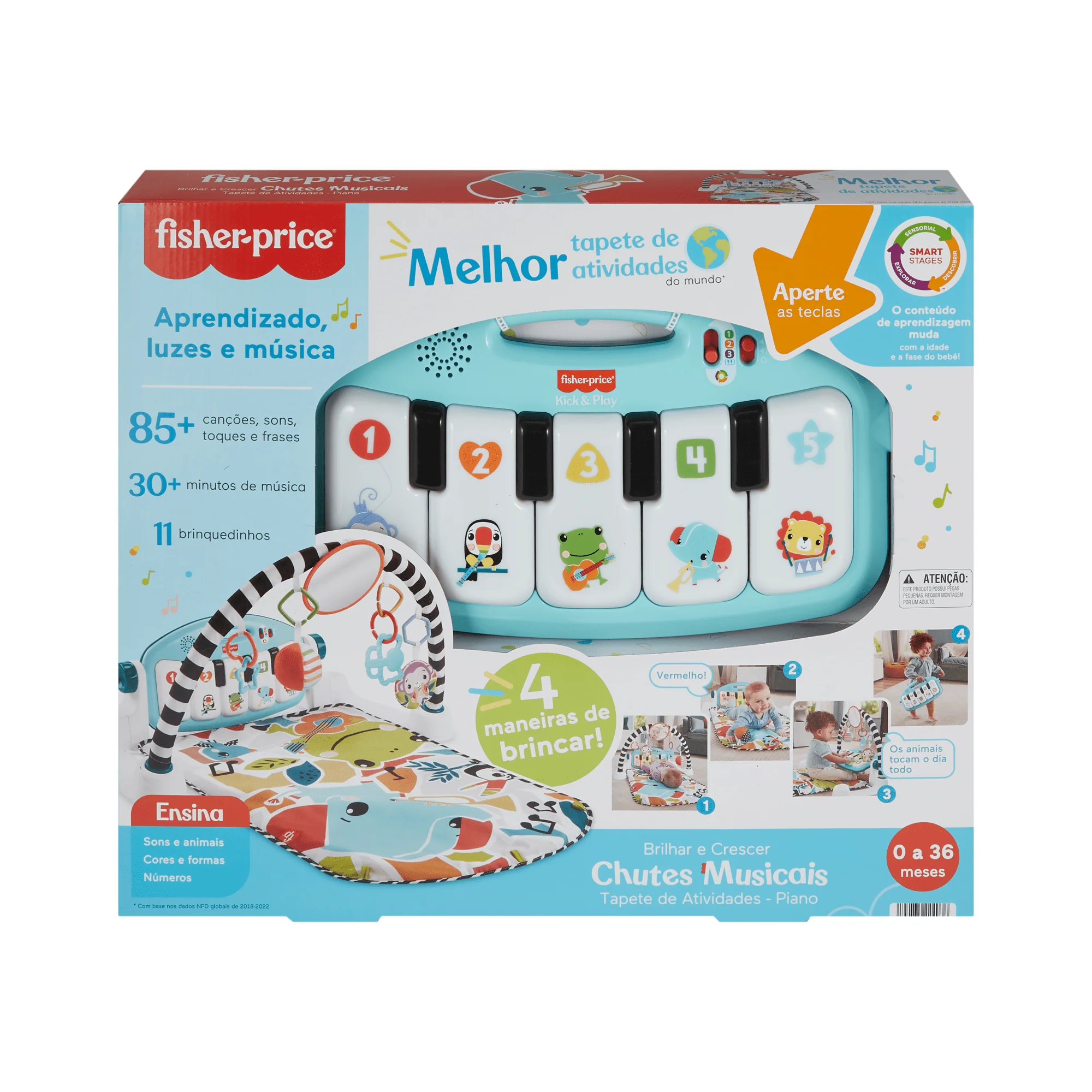 Fisher-Price Baby Ginásio para Bebês Pianinho Brilha e Cresce - Image 7