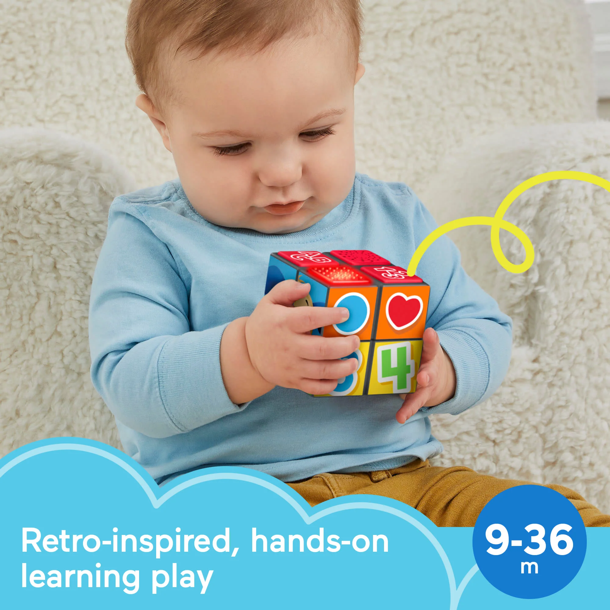 Fisher-Price Baby Learning Toy With Lights And Fine Motor Activities, Puppy's Activity Cube - Image 2