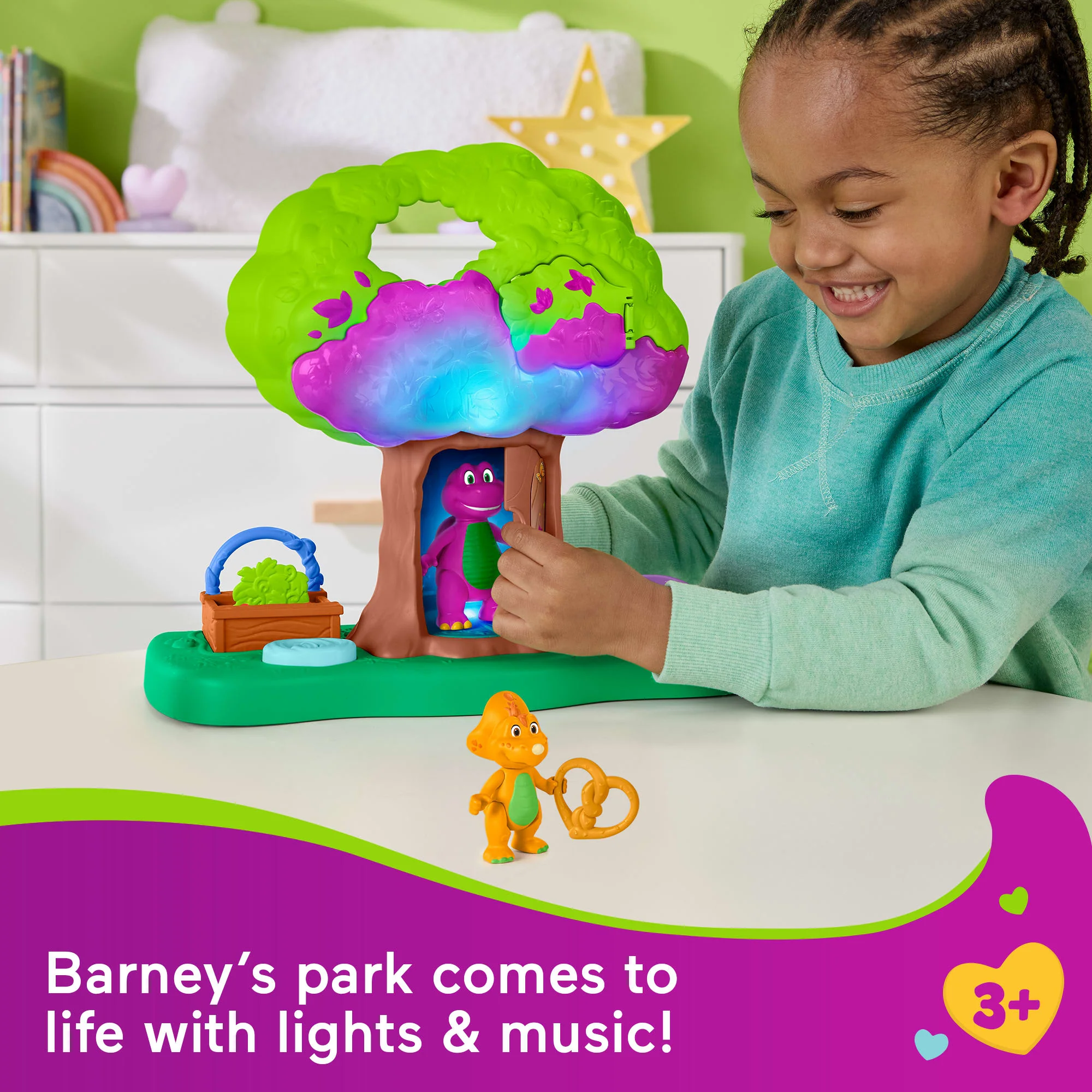 Fisher-Price Barney's World Lights & Sounds Treehouse Playset With Figures For Preschool Kids, Multilanguage Version - Image 2