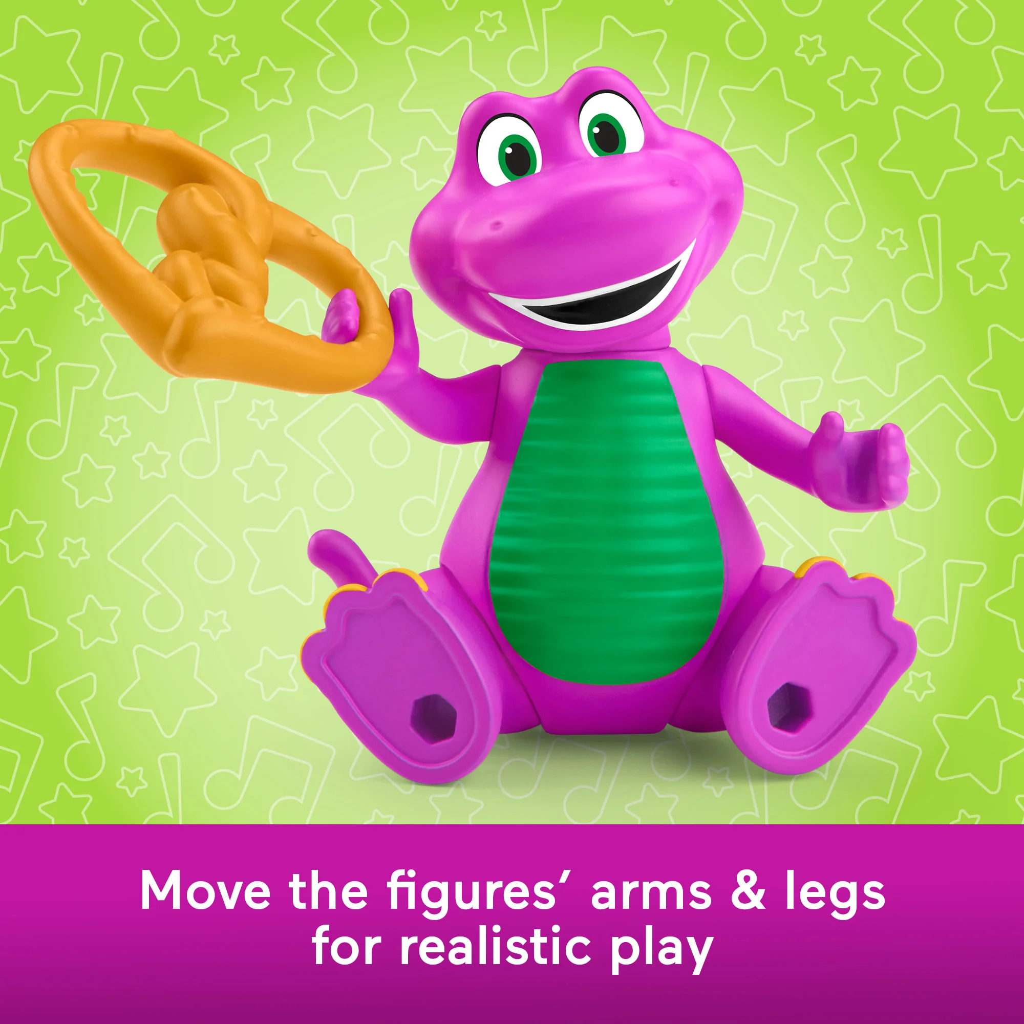 Fisher-Price Barney's World Barney's Friend David & Barney Figure Set For Kids, 3 Toys - Image 4
