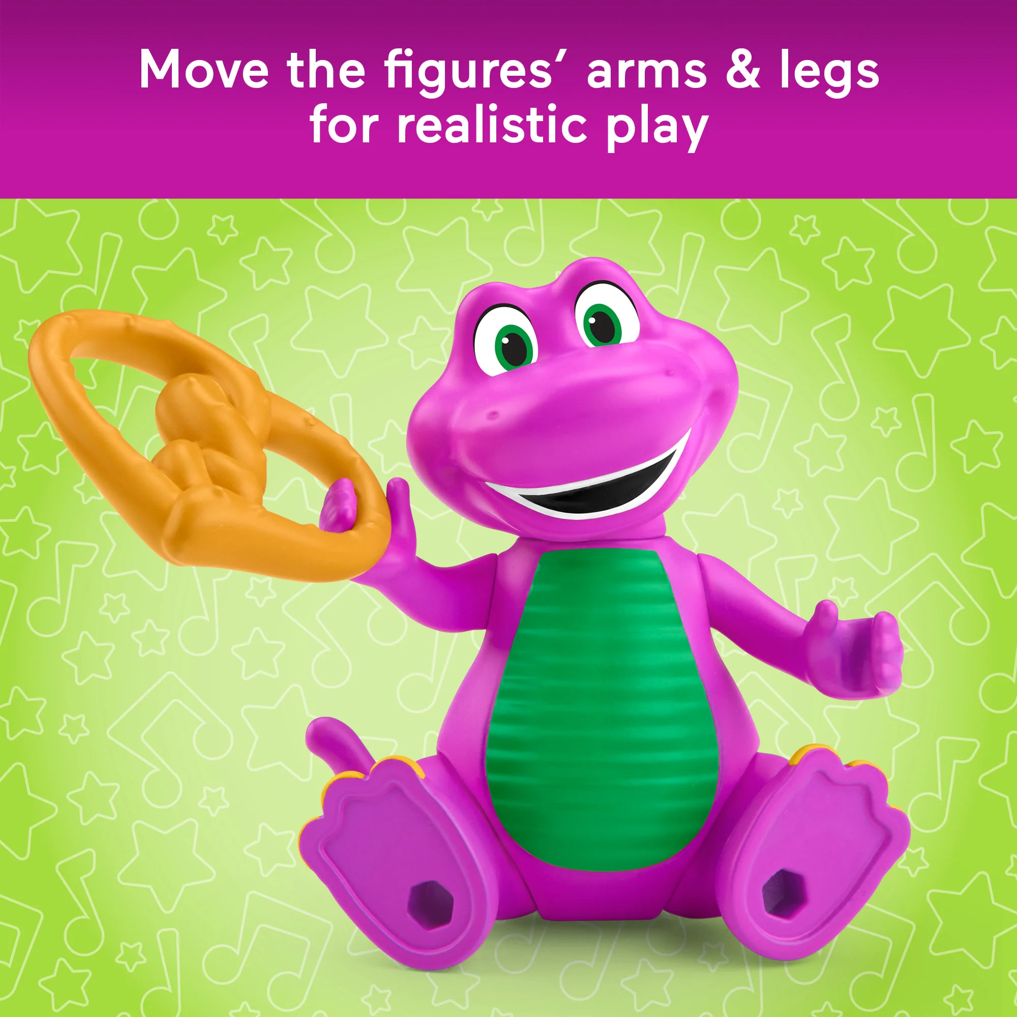 Fisher-Price Barney's World Barney's Friend David & Barney Figure Set For Kids, 3 Toys - Image 4