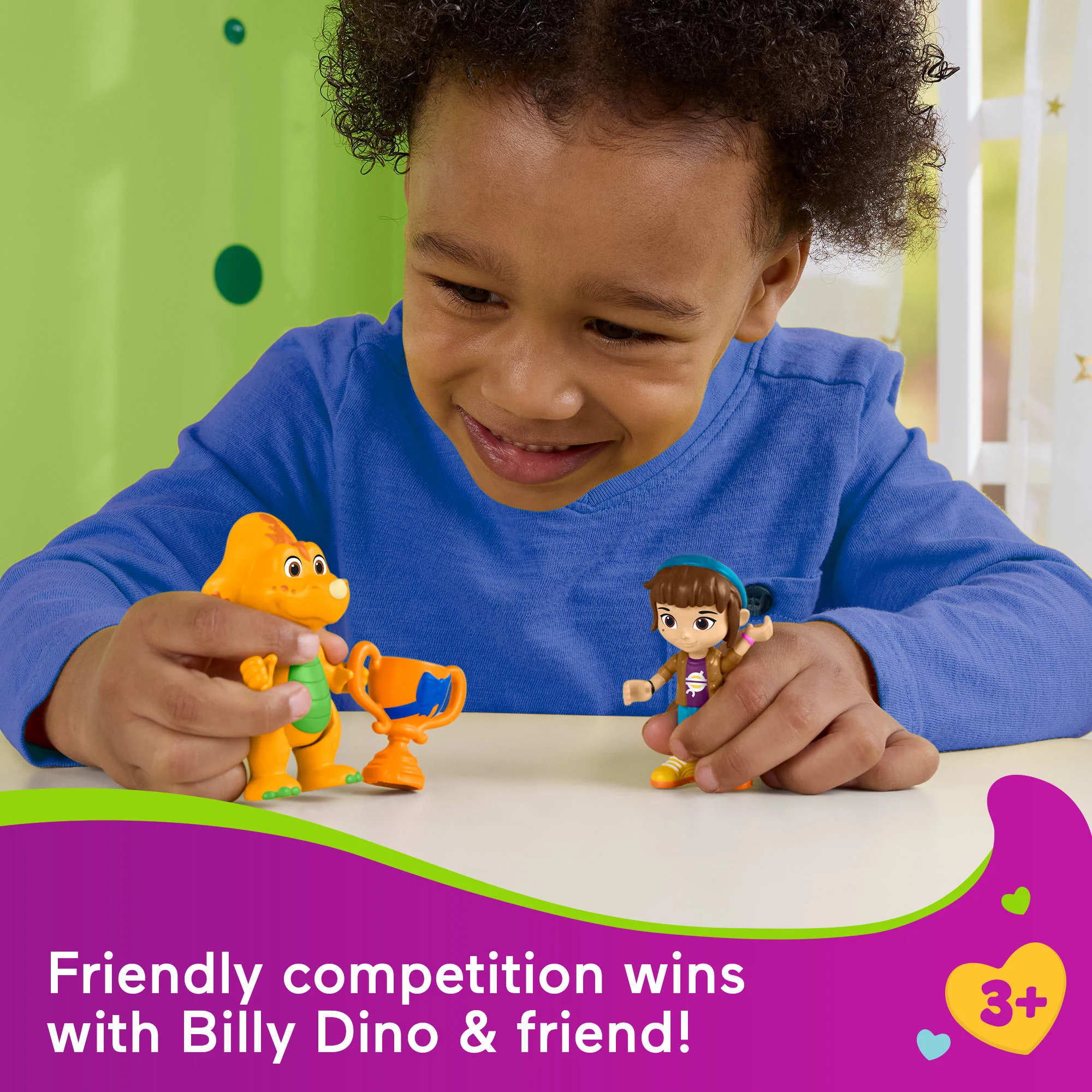 Fisher-Price Barney's World Barney's Friend Mel & Billy Dino Figure Set For Kids, 3 Toys - Image 2