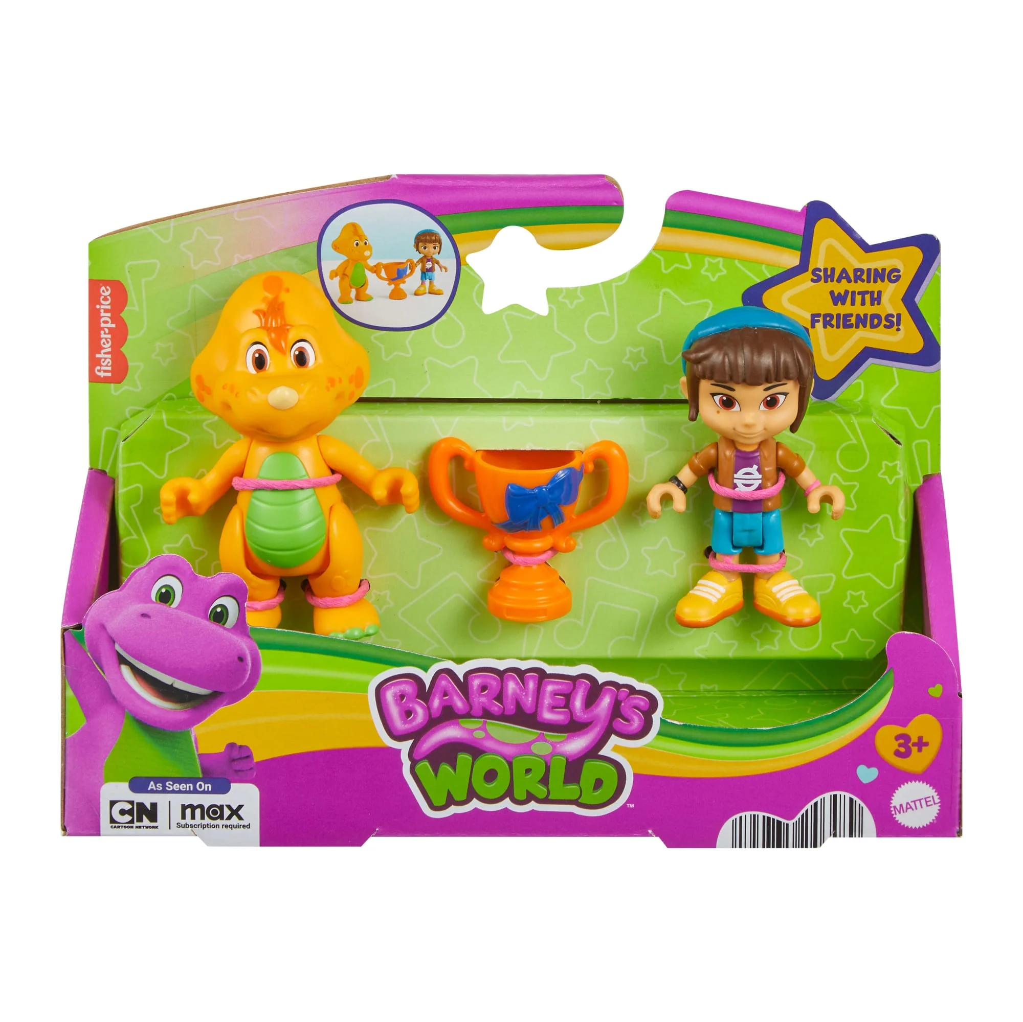 Fisher-Price Barney's World Barney's Friend Mel & Billy Dino Figure Set For Kids, 3 Toys - Image 6