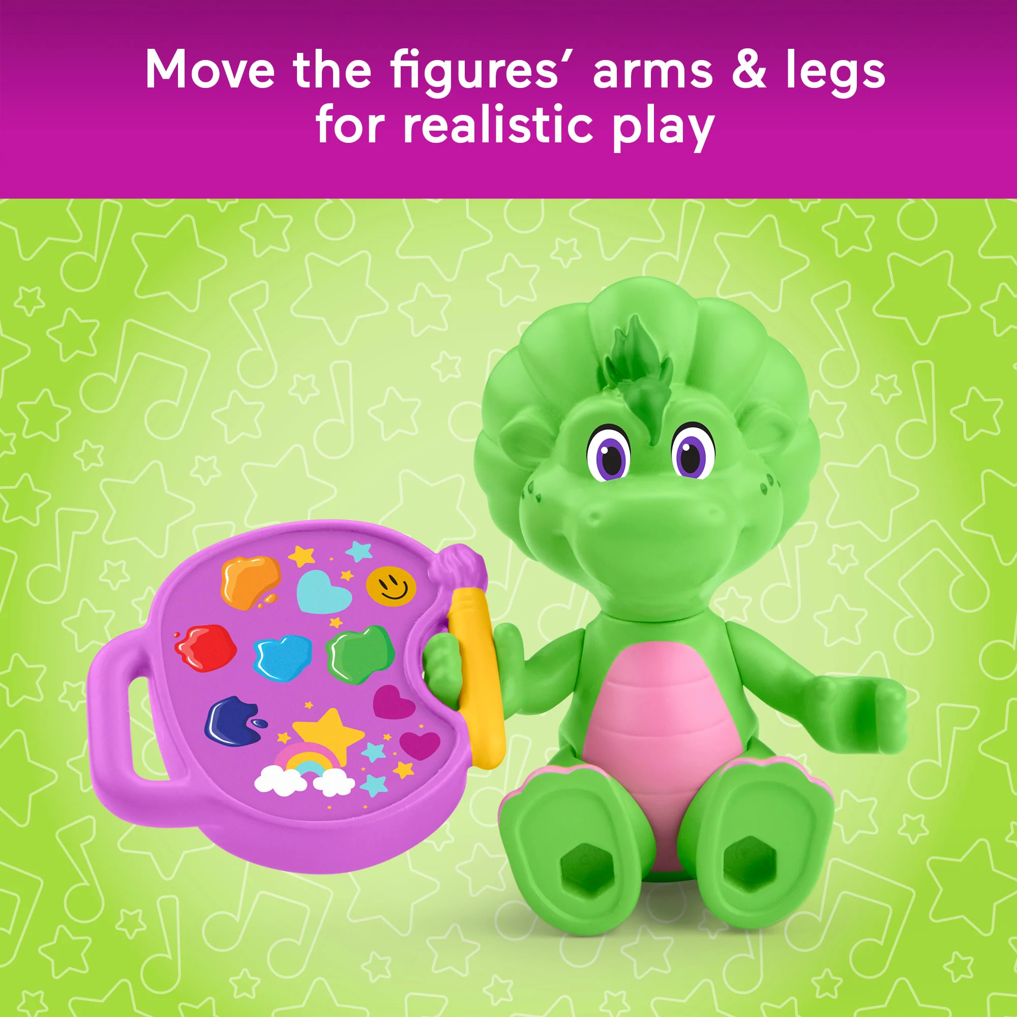 Fisher-Price Barney's World Barney's Friend Vivie & Baby Bop Figure Set For Kids, 3 Toys - Image 4