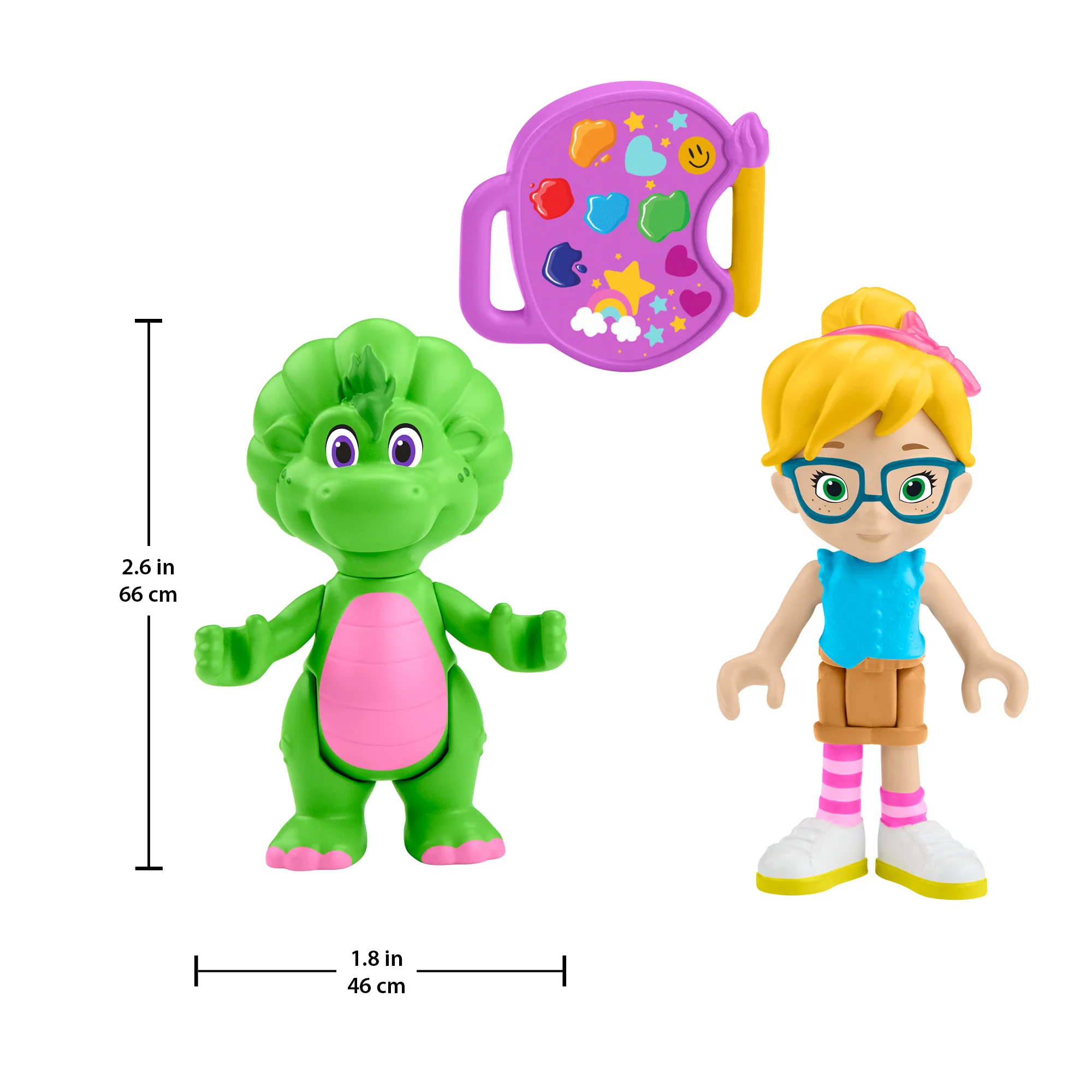 Fisher-Price Barney's World Barney's Friend Vivie & Baby Bop Figure Set For Kids, 3 Toys - Image 6