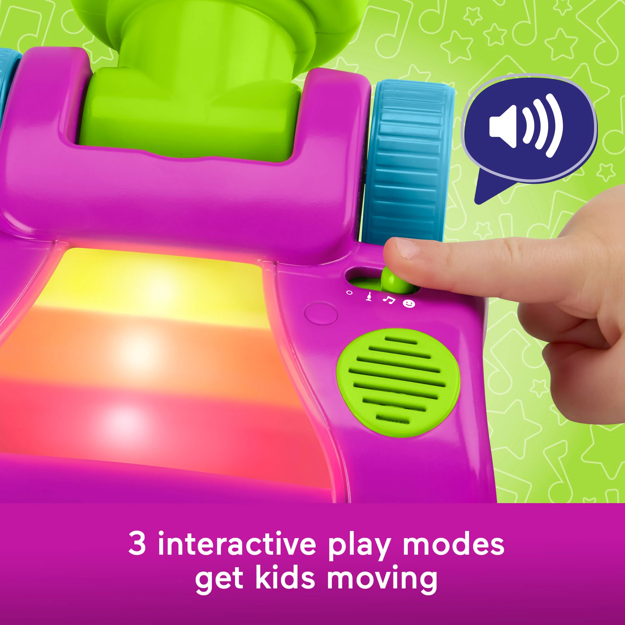 Fisher-Price Barney's World Clean Up Vacuum Electronic Toddler Toy With Lights, Music & Games - Image 3