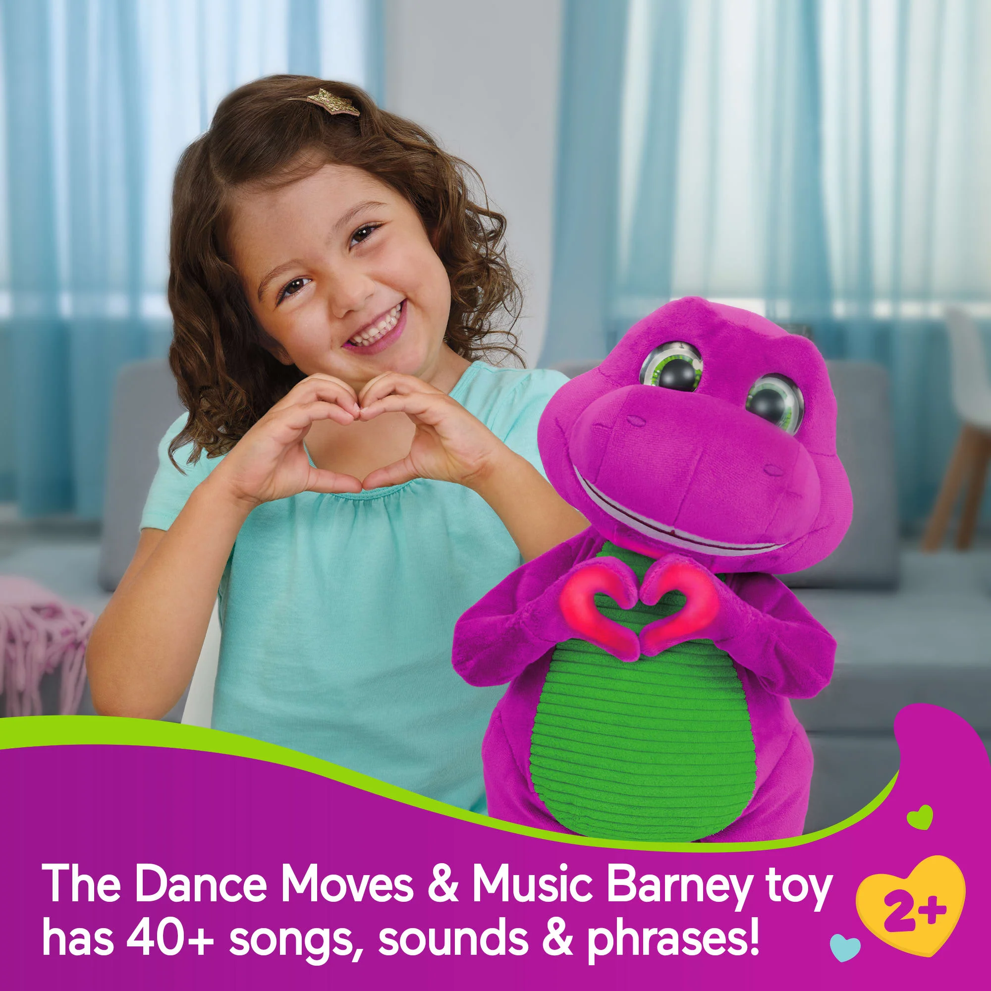 Fisher-Price Barney's World Dance Moves Music Barney Plush, 13-Inch Figure, Songs, Sounds, Lights & Soft Texture - Image 2