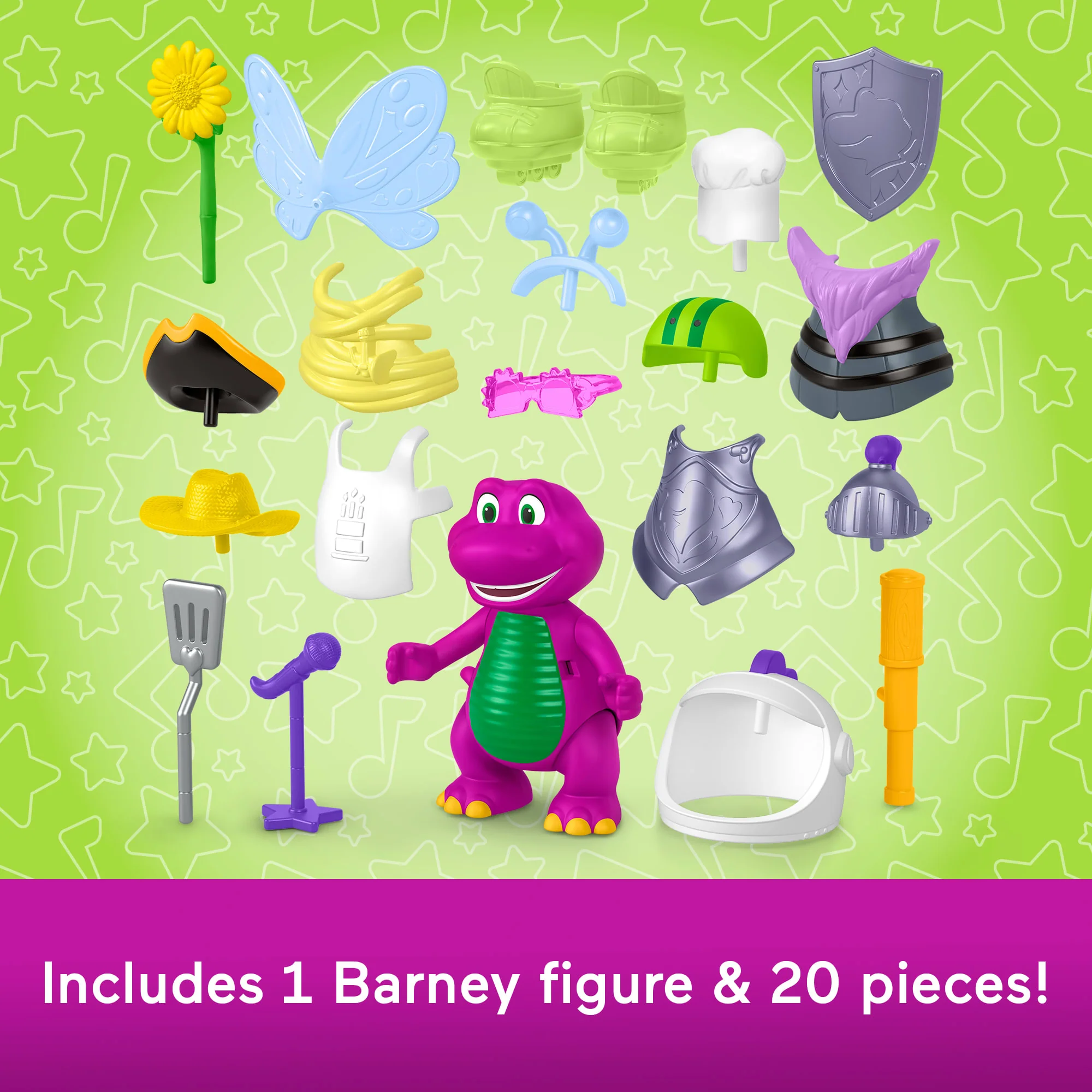 Fisher-Price Barney's World Dress Up Barney Set, 1 Figure & 20 Pieces - Image 5