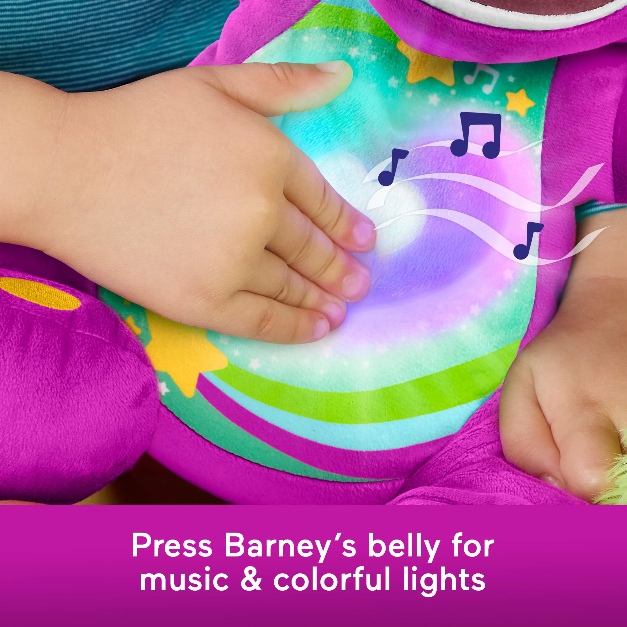 Fisher-Price Barney's World Heart Glow Barney Plush Toy With Music & Lights For Toddlers & Kids - Image 3
